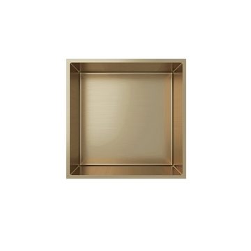 Aloni Regalaufsatz HEC30BG, (1-St), Aloni Wandnische Edelstahl gold gebürstet rostfrei 305x305x100mm