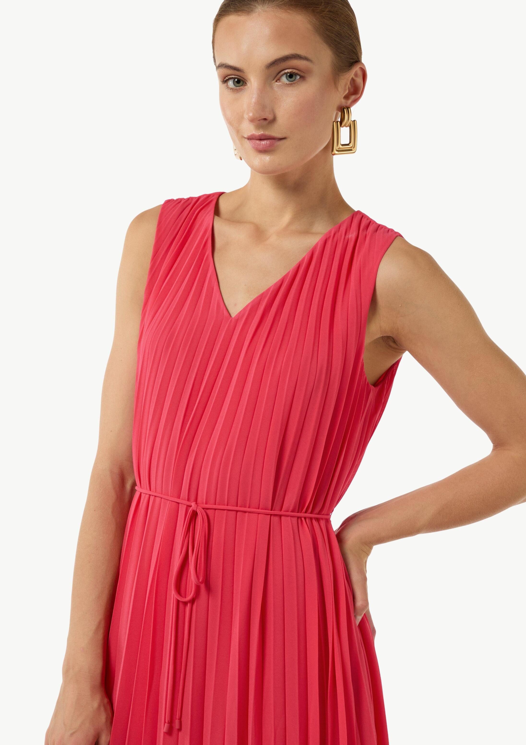 comma Maxikleid Kleid Midikleid mit Plisseefalten