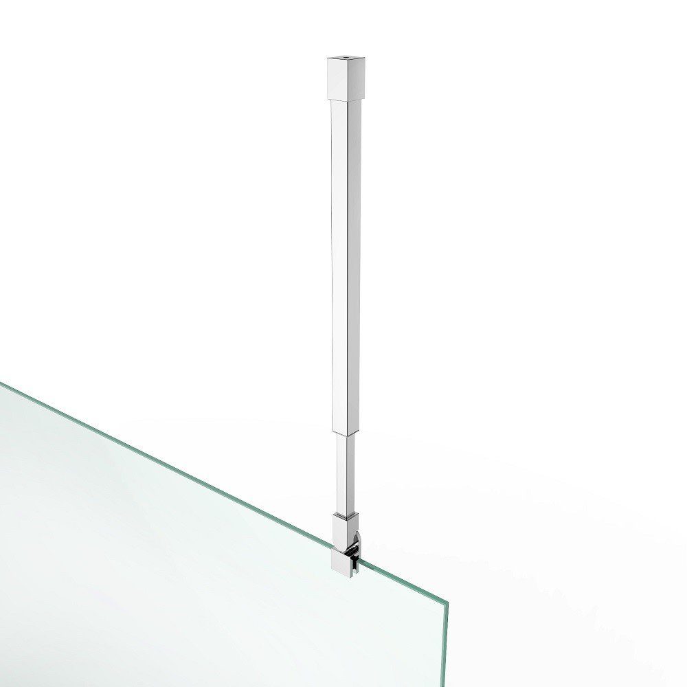 cm, Rostfrei mm für Kaufhaus-ideal Edelstahl (ab 10 Eckig, 6 1200 Duschwand-Stabilisationsstange Glas), 250 - - Verchromt Deckenhalter