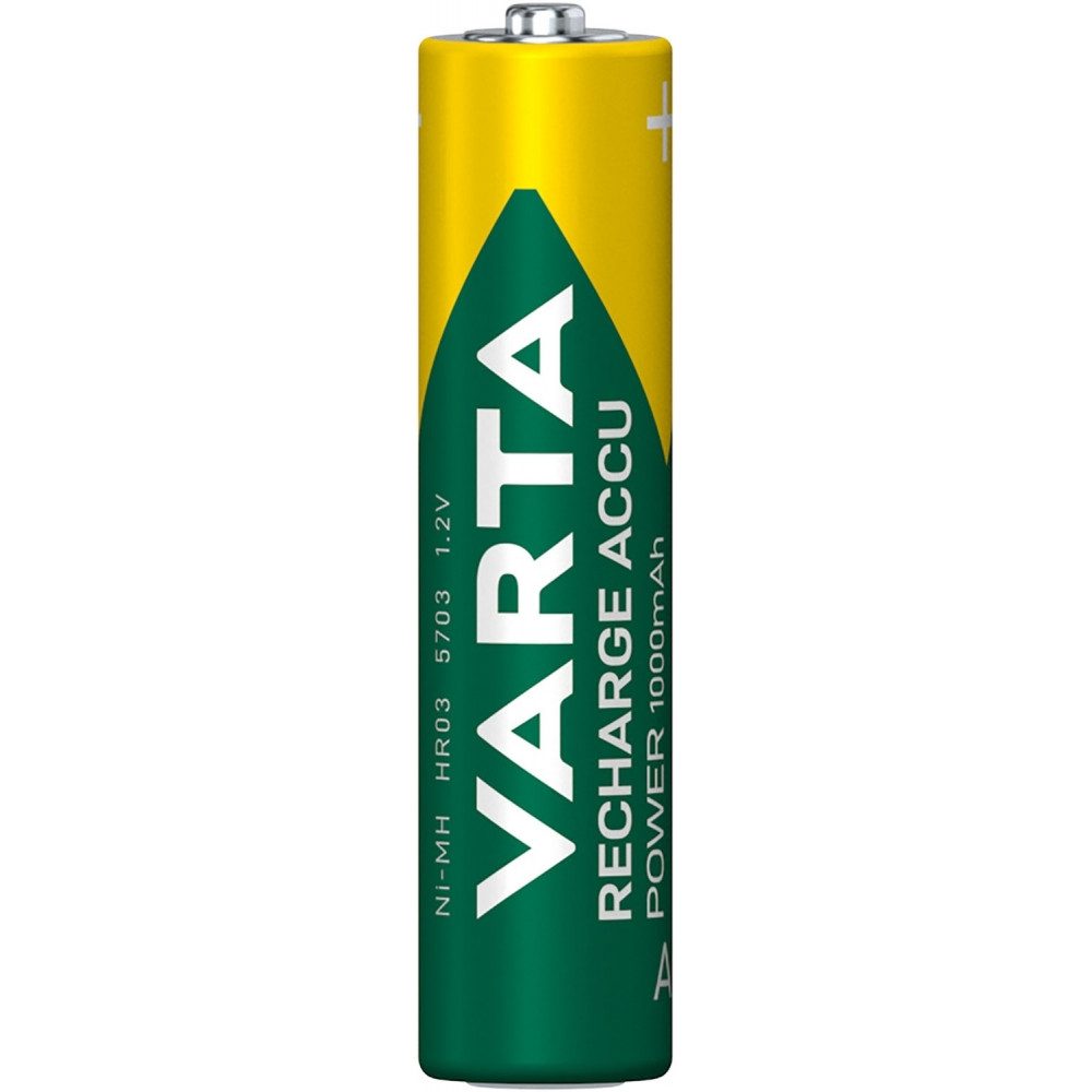 VARTA Varta AAA 1000mAh 4er Blister Akku - wiederaufladbar. Akku-Set AAA 1000mAh 4er Blister Akku, Höchste Ready To Use Kapazität