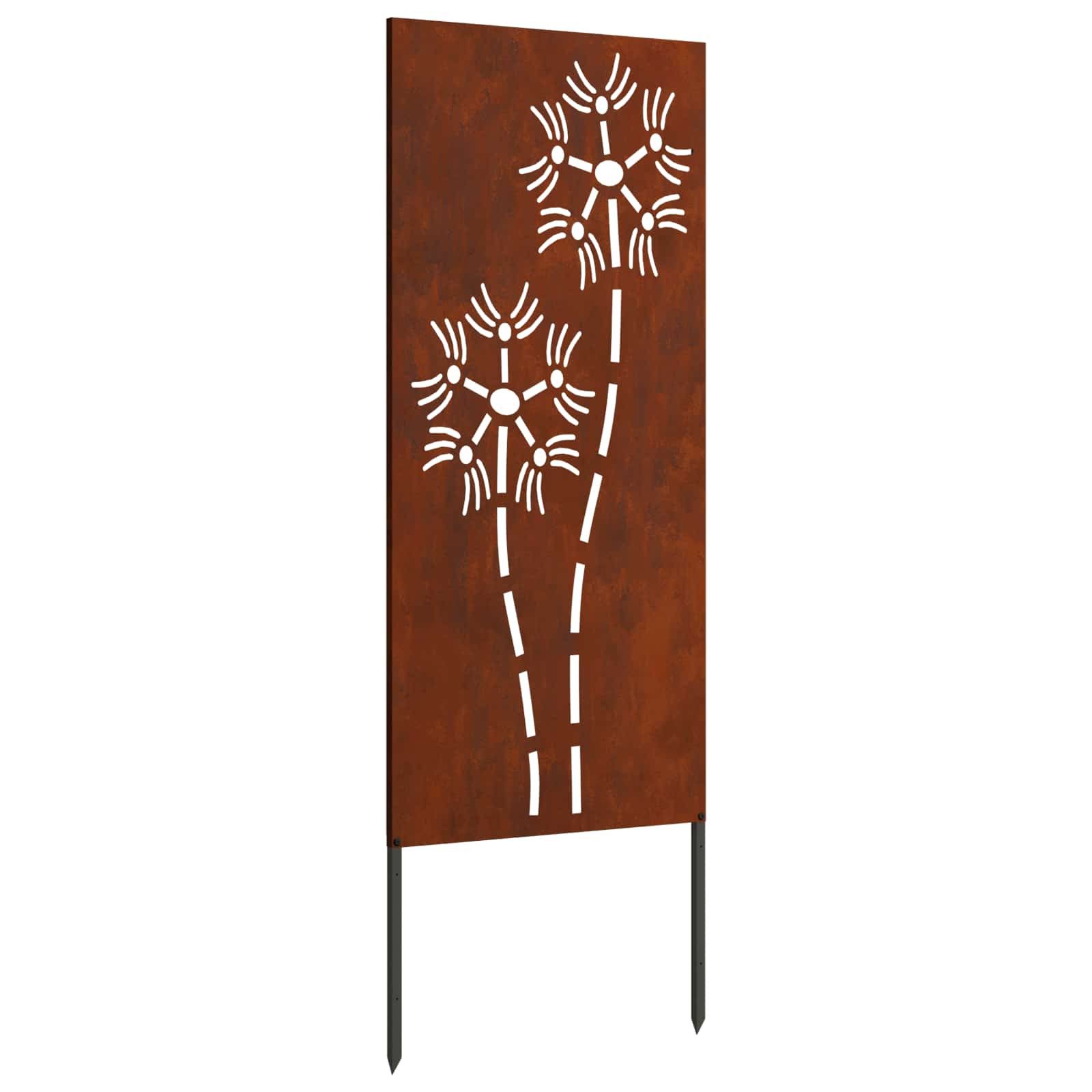 vidaXL Wandbild Garten Sichtschutz-Leinwand Rostig 50 x 140 cm Wetterfeststahl, (1 St)