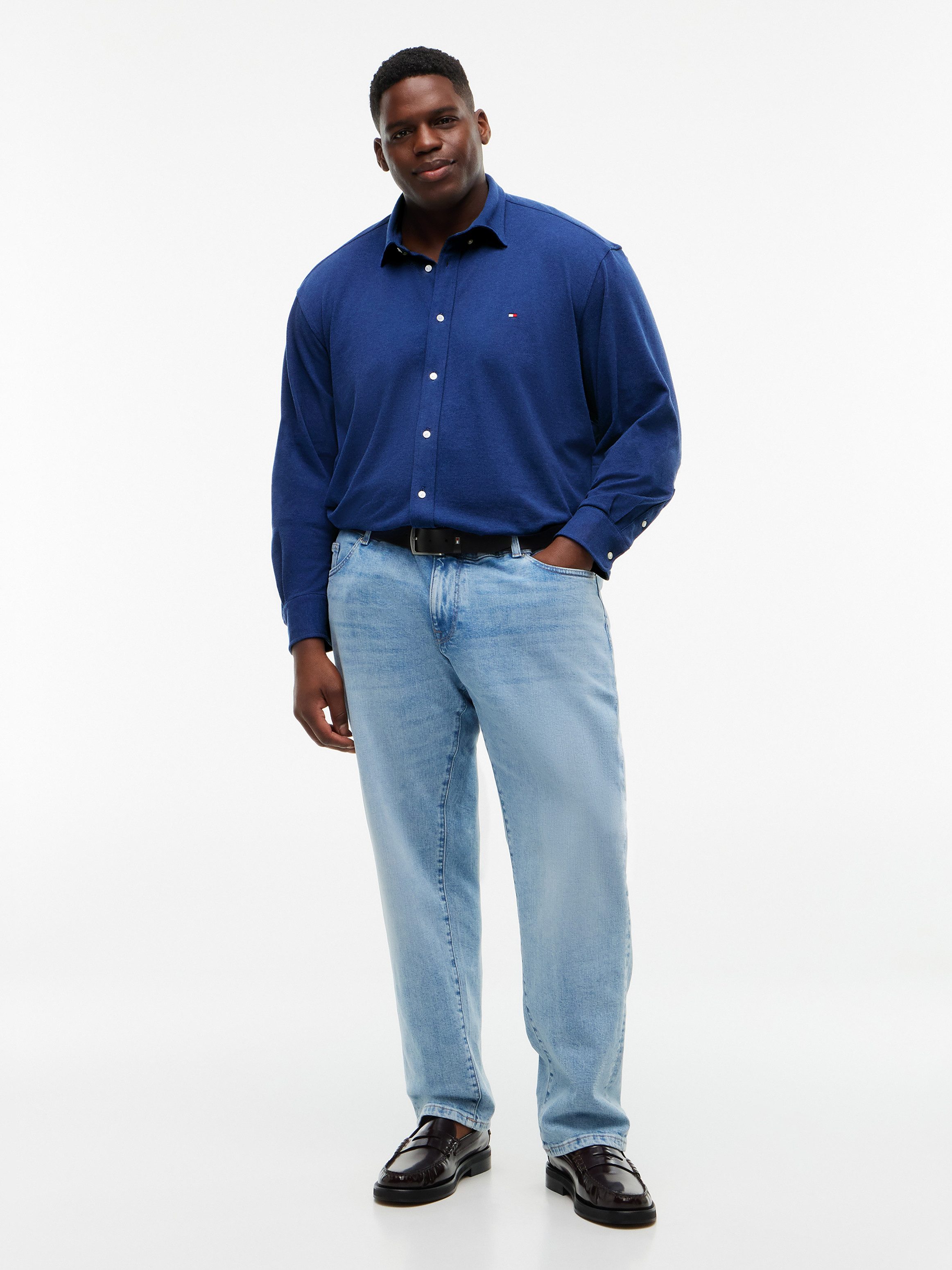 Tommy Hilfiger Big & Tall Langarmhemd BT-KNIT PIQUE FEATHERWEIGHT SLIMFIT Große Größen – Bild 4 von 5
