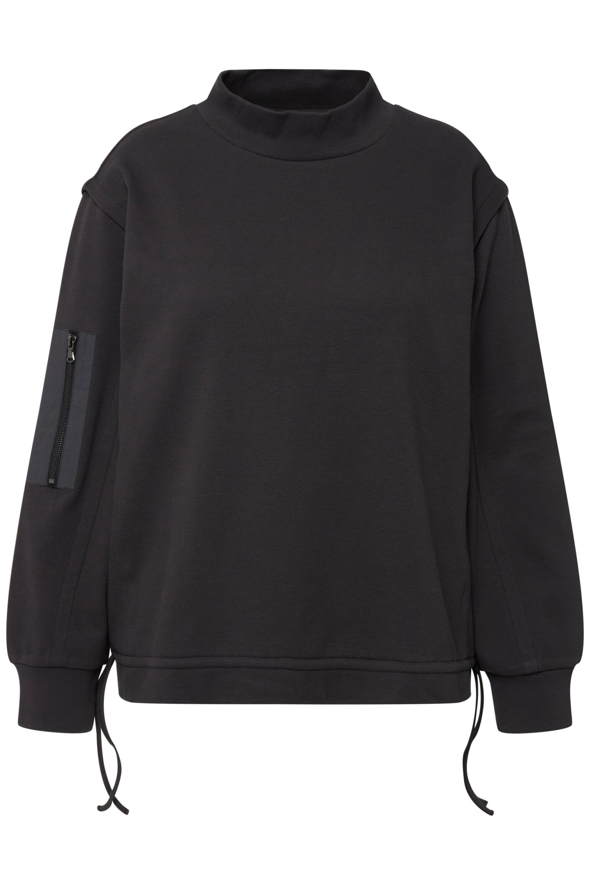 Ulla Popken Sweatshirt Sweatshirt Rippstruktur Saumband günstig online kaufen