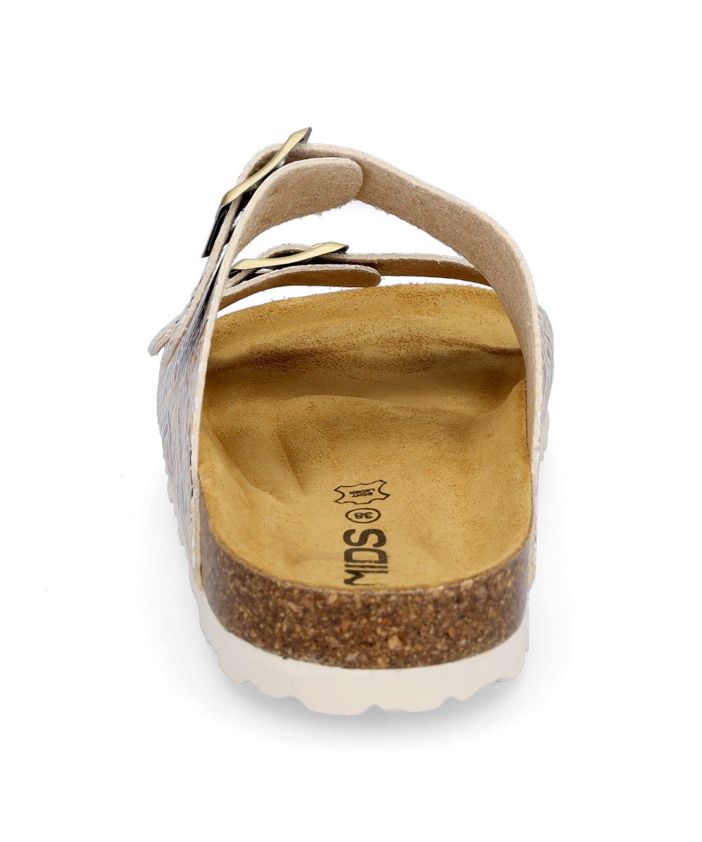 MIDS MOMO Damen Pantolette multi, Zweiriemer aus Kunstleder mit ergonomischem Fußbett & Schnallen