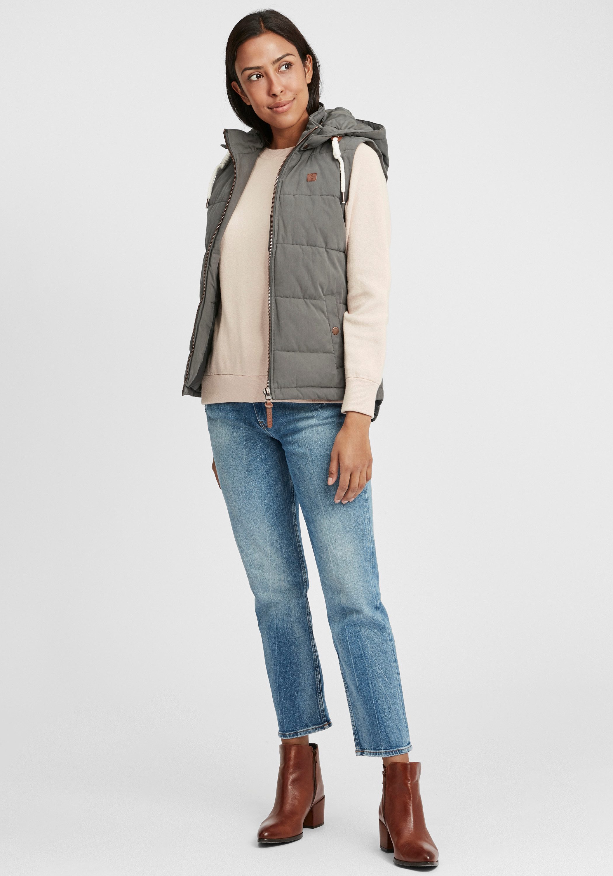 OXMO Steppweste OXLew Weste mit abnehmbarer Kapuze günstig online kaufen