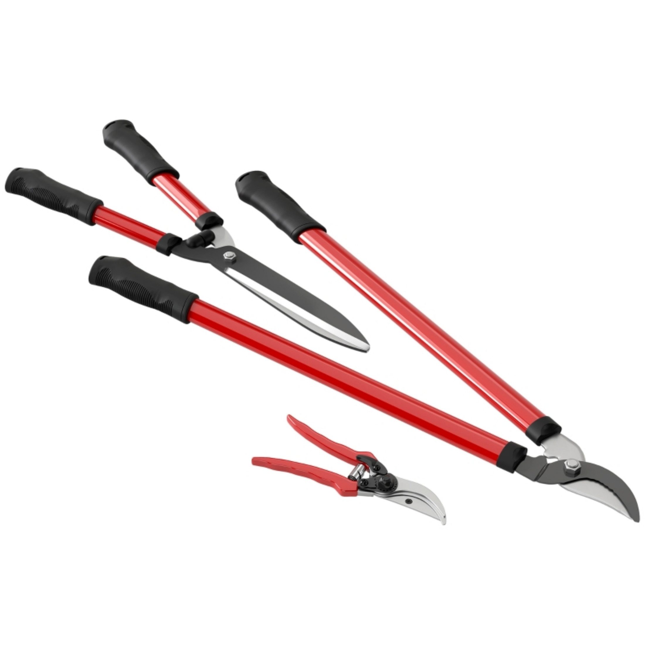 autolock Heckenschere Heckenschere Set 3-teilig – Gartenschere, Astschere und Heckenschere, (3-tlg., Heckenschere Set 3-teilig), antihaftbeschichteten Klingen, rutschfesten Griffen für Gartenarbeiten