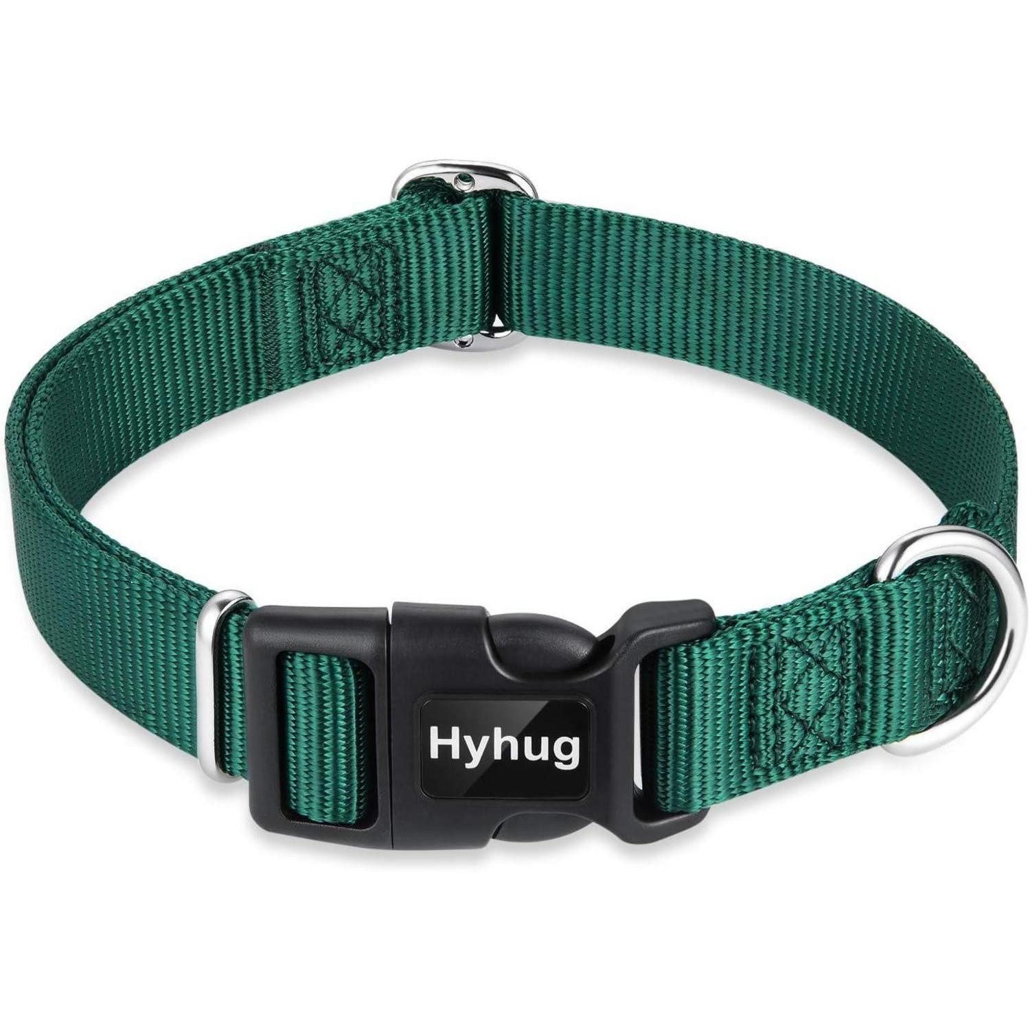 LuxusKollektion Hunde-Halsband Hundehalsband Klassik Groß Dunkelgrün, Textil