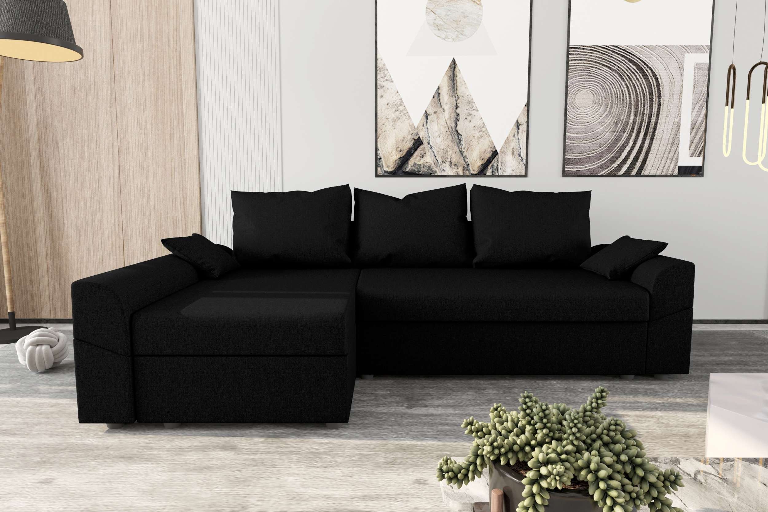 Eckcouch, L-Form, Sofa, Bettkasten, Ecksofa Aurora, mit Bettfunktion, Design Modern mit Sitzkomfort, Stylefy