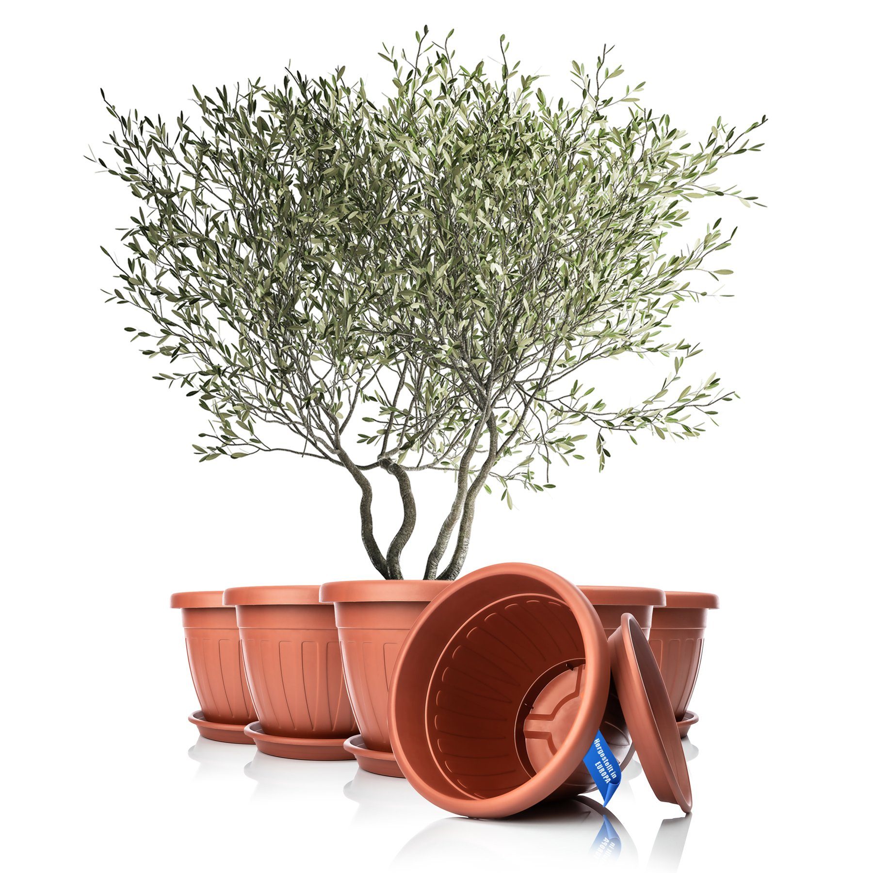BigDean Blumentopf 6x Blumentopf mit Untersetzer günstig online kaufen