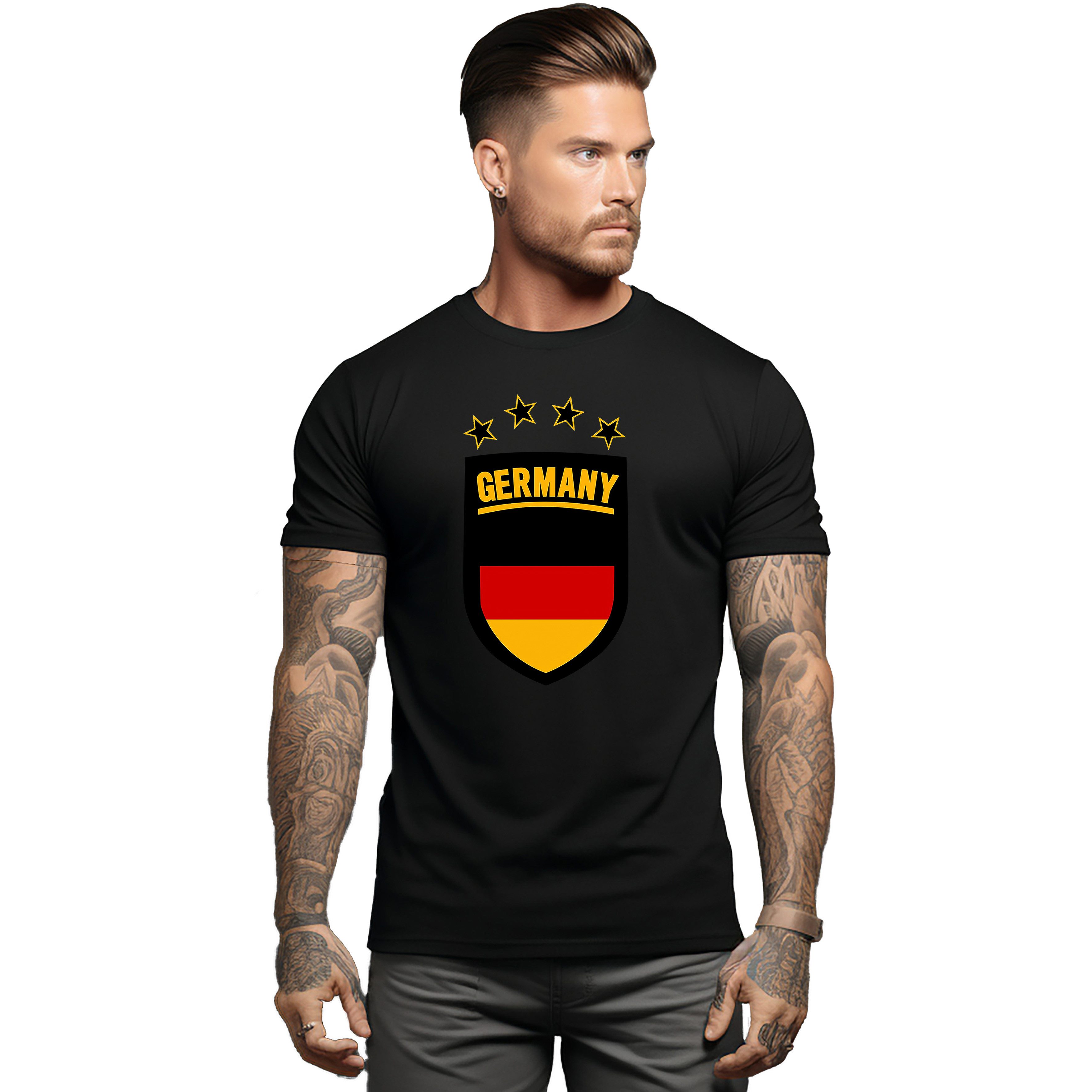 Banco T-Shirt Herren Deutschland Sport Fußball Oktoberfest EM Germany Deutschland hochwertiger Druck, Größen XS - 6 XL, 100% Baumwolle