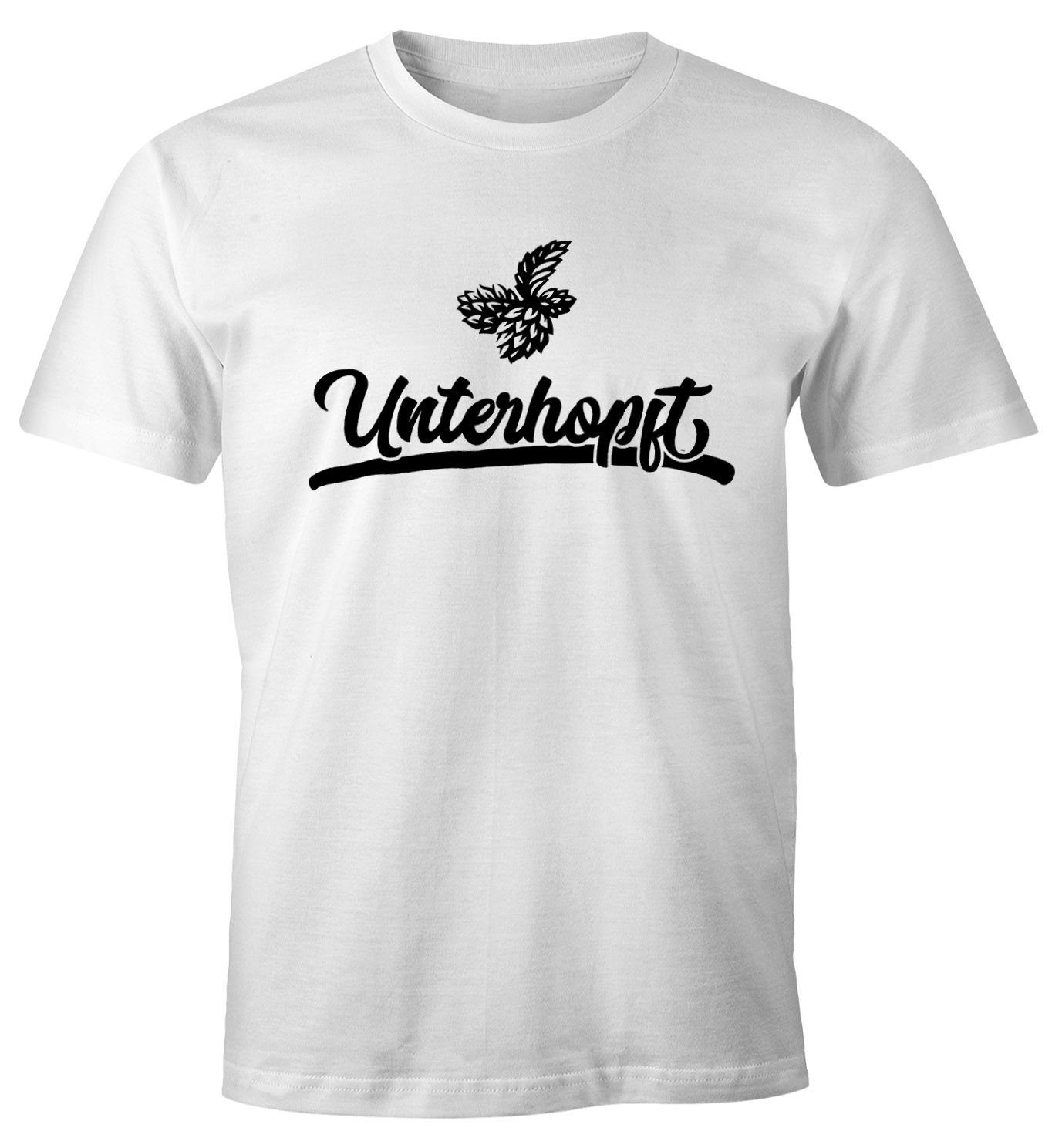 Print-Shirt Herren Party T-Shirt Unterhopft Bier Fun-Shirt
