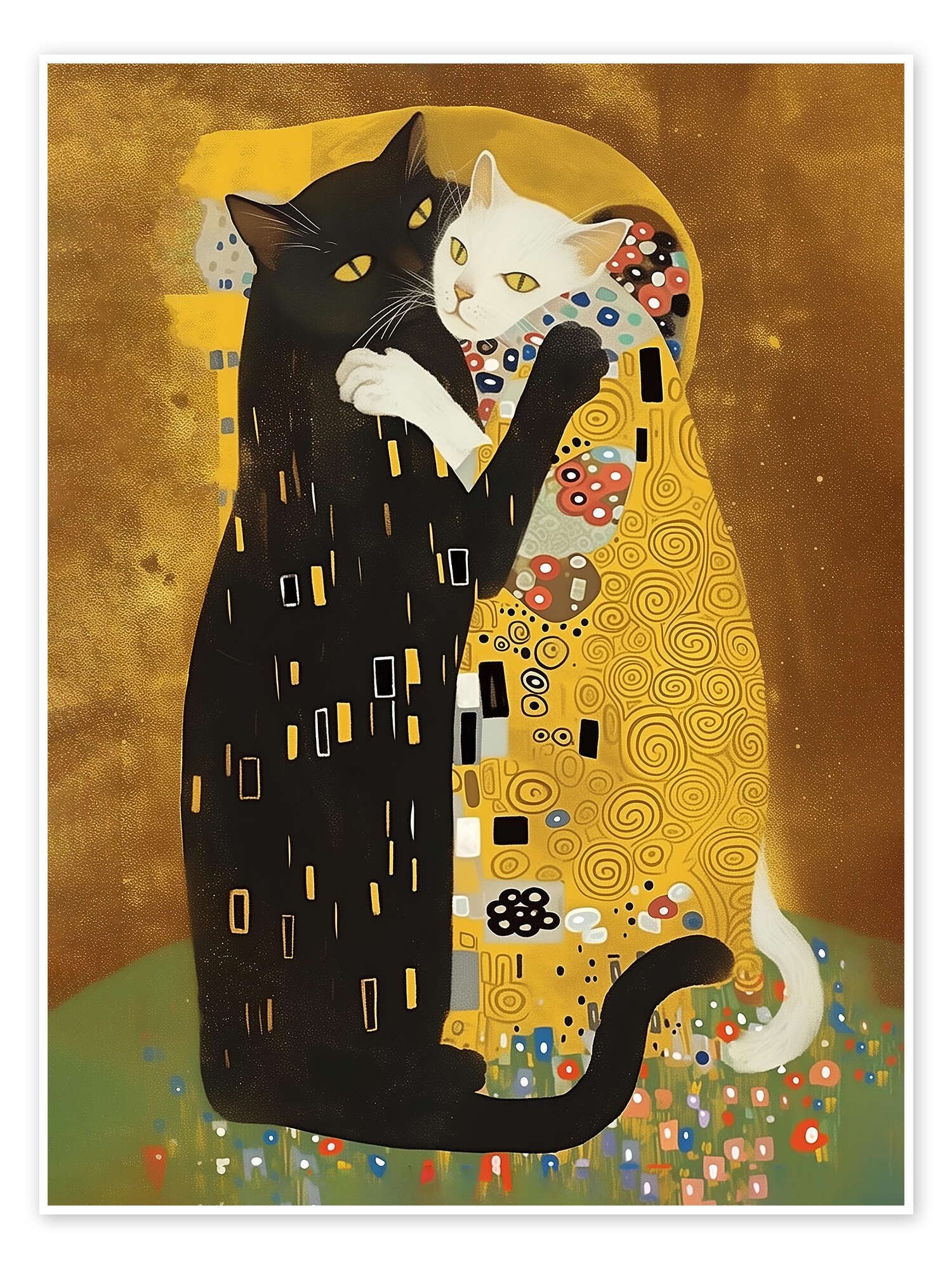 Posterlounge Wandbild Kitty Klimt Kiss, Dikhotomy, erhältlich als Poster, Leinwandbild, Wandsticker oder Acrylglasbild