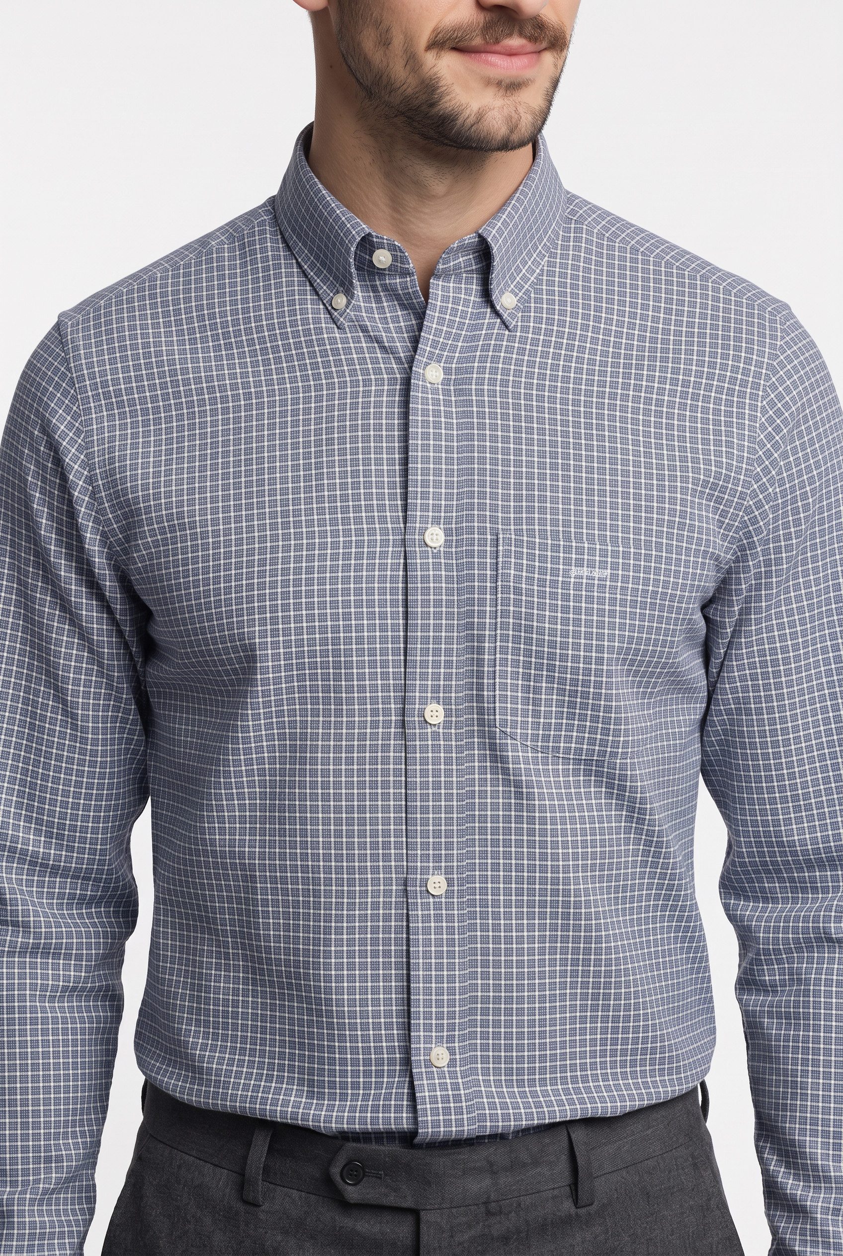 Gant Langarmhemd REGULAR COTTON LINEN PRINT SHIRT Regular fit mit Button-Down-Kragen