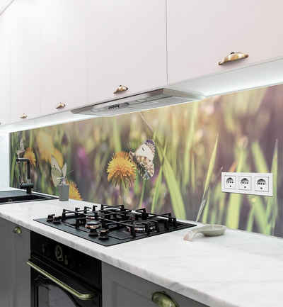 MyMaxxi Dekorationsfolie Küchenrückwand Löwenzahn und Schmetterling selbstklebend