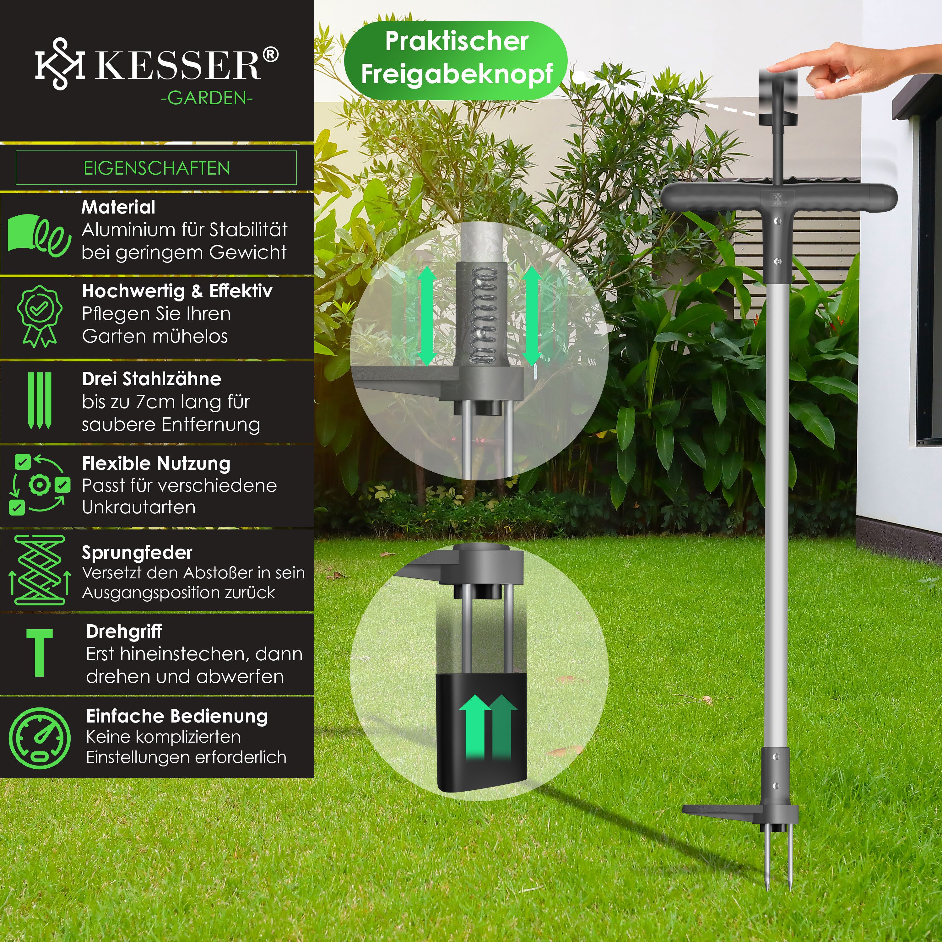 KESSER Gartenhacke, Unkrautstecher mit Stiel Unkrautentferner günstig online kaufen
