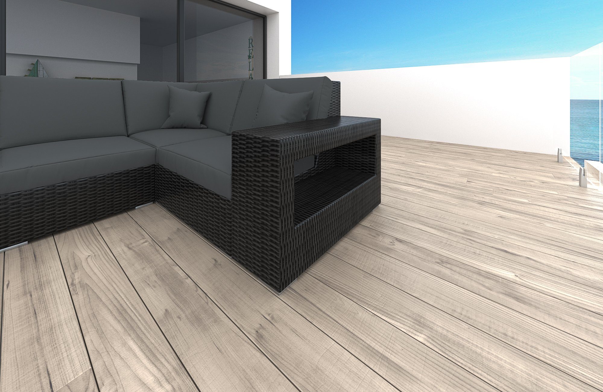 Gartenmöbelset MESSANA U Form von SOFA DREAMS - Auflagen sind abnehmbar und waschbar