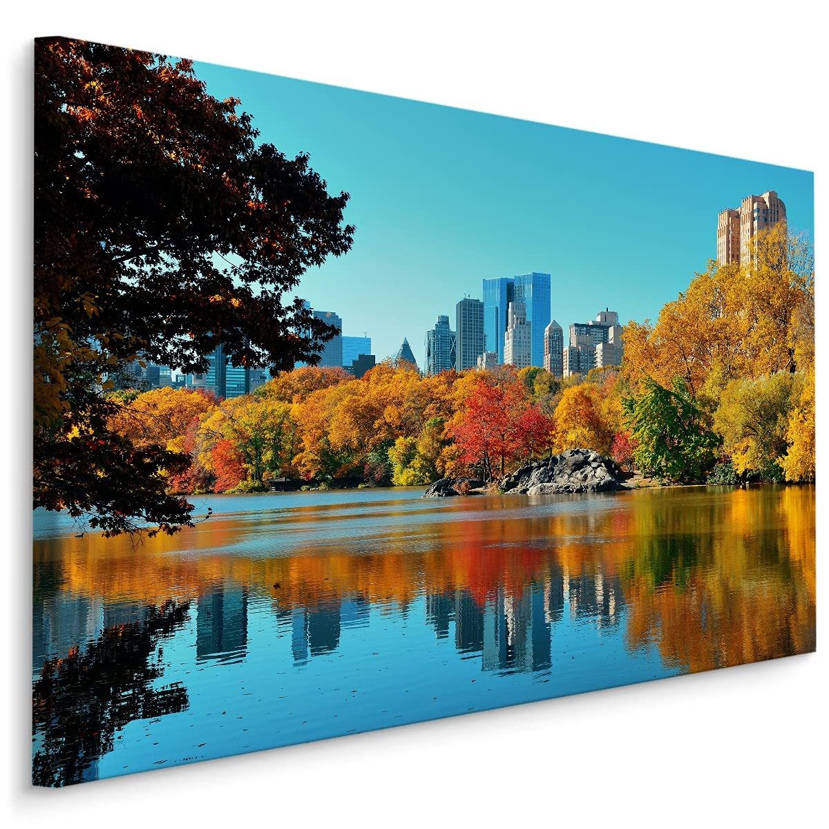 Muralo Leinwandbild Architektur – Leinwandbild Wandbild Kunstdruck Wohnzimmer, Gebäude (1 St), New York – Stadt – USA, 30 x 20 cm, aufhängefertig