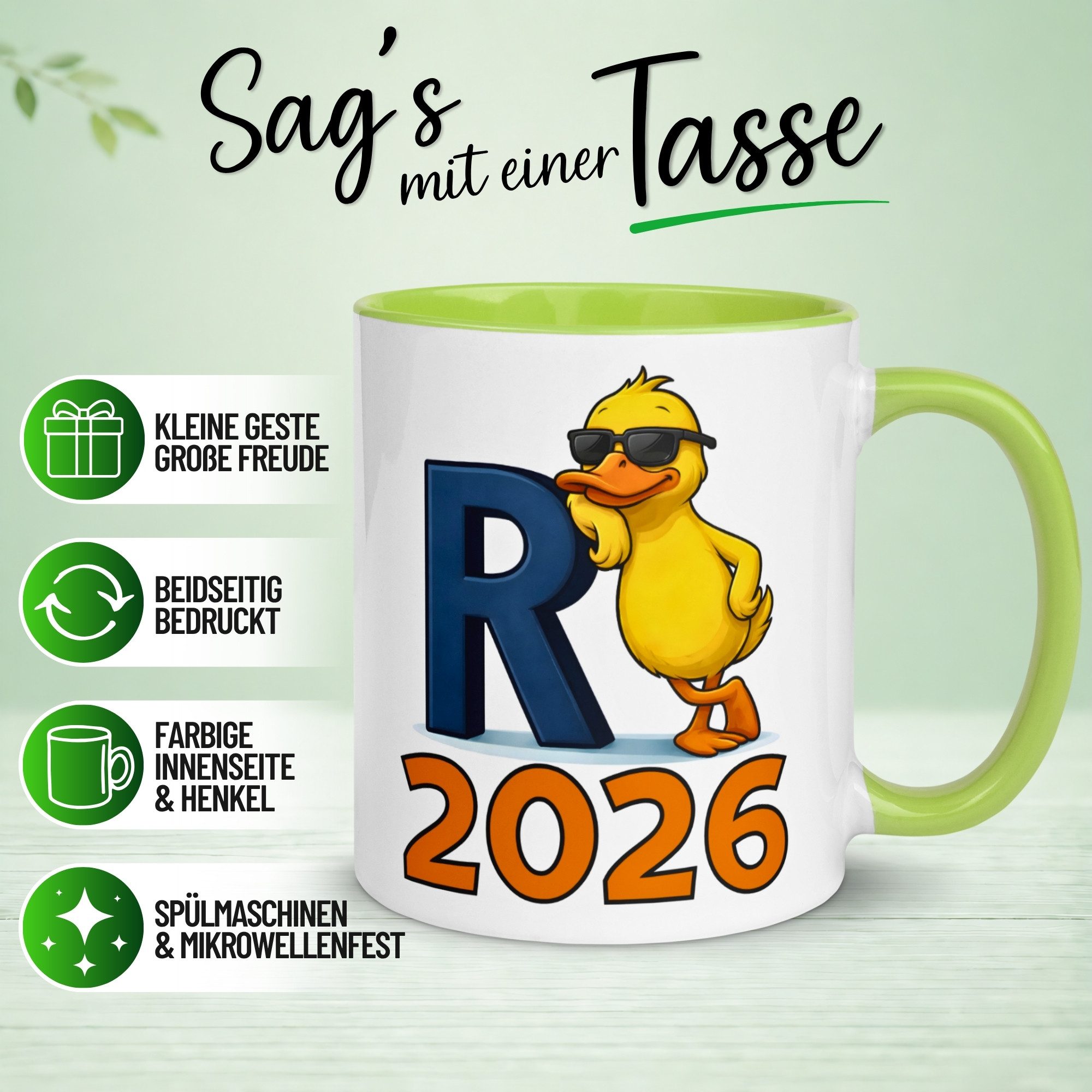 Momentals Tasse Rente – „R steht für Rente“ – Renteneintritt Geschenk Mann Frau, Gratis Versand · Links-&Rechtshänder · Spülmaschinenfest