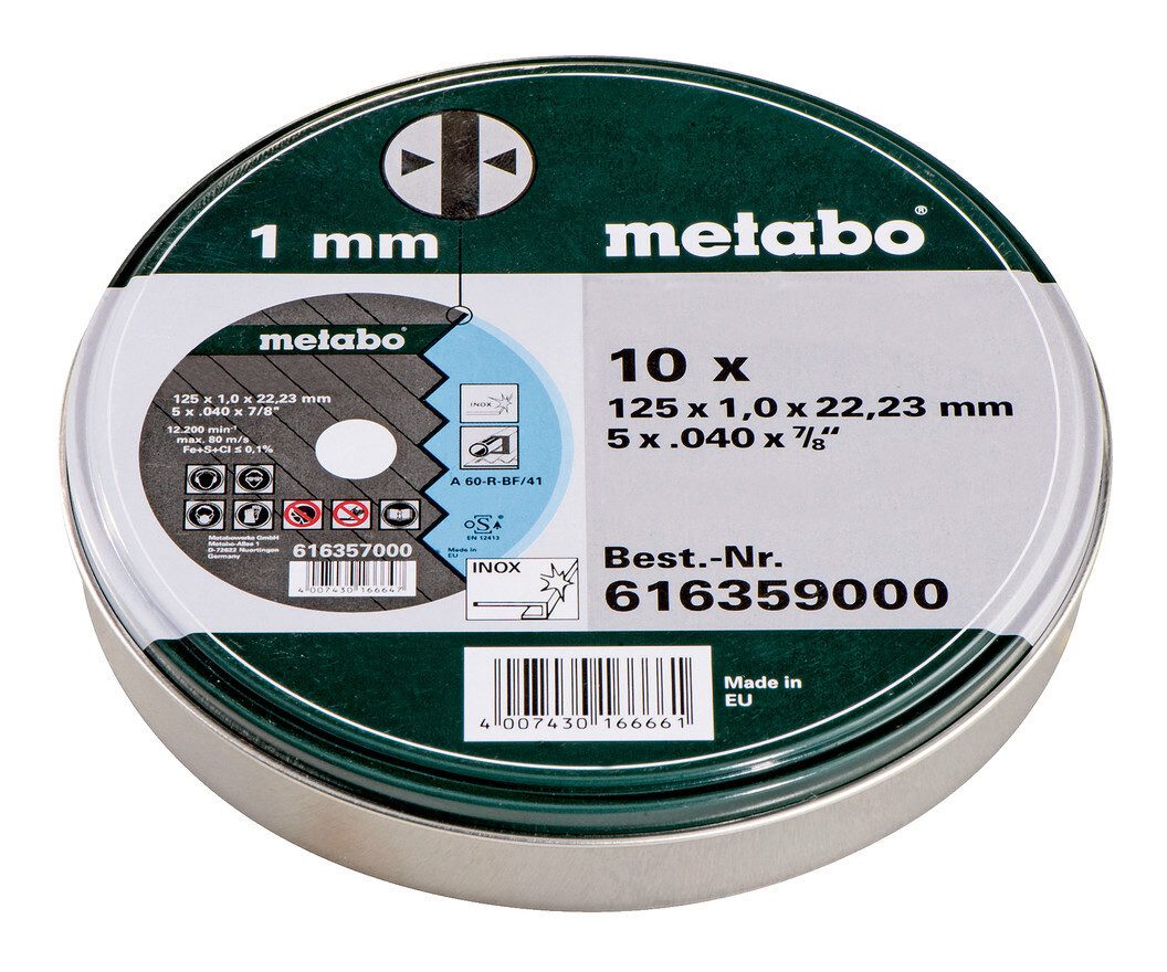 metabo Trennscheibe, Ø 180 mm, (10 Stück), SP 180 x 1,5 x 22,23 mm Inox, Form 41