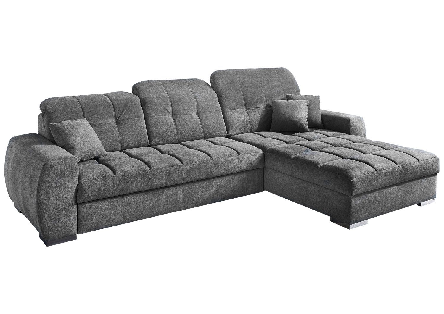 Iwaniccy Sofa MAJA, Silbergrau, Mikrofaserbezug, mit Bettkasten und Schlaffunktion, B 327 cm, T 207 cm