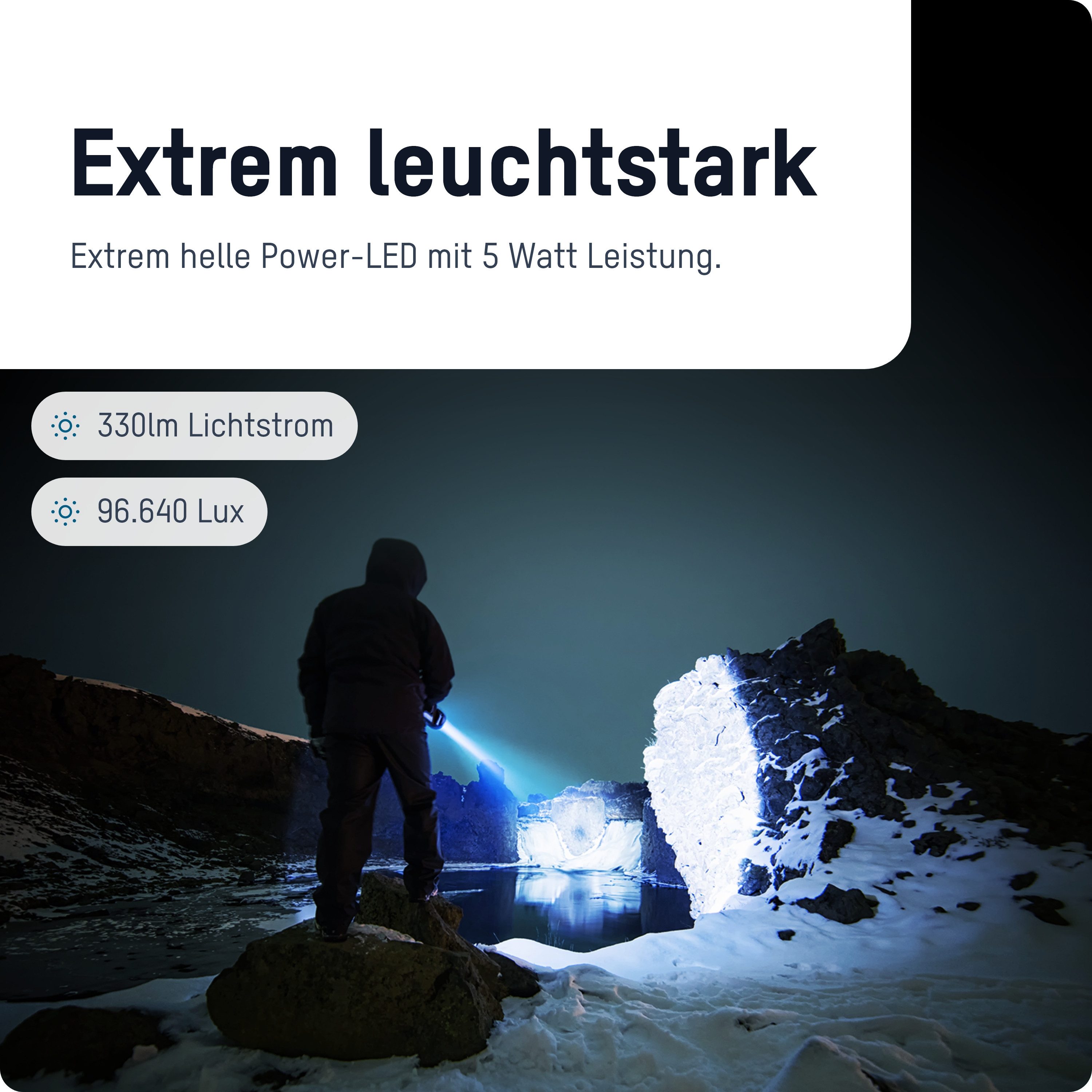 ANSMANN AG LED Scheinwerfer Handscheinwerfer Wiederaufladbar mit 5W LED und Ladestation, LED