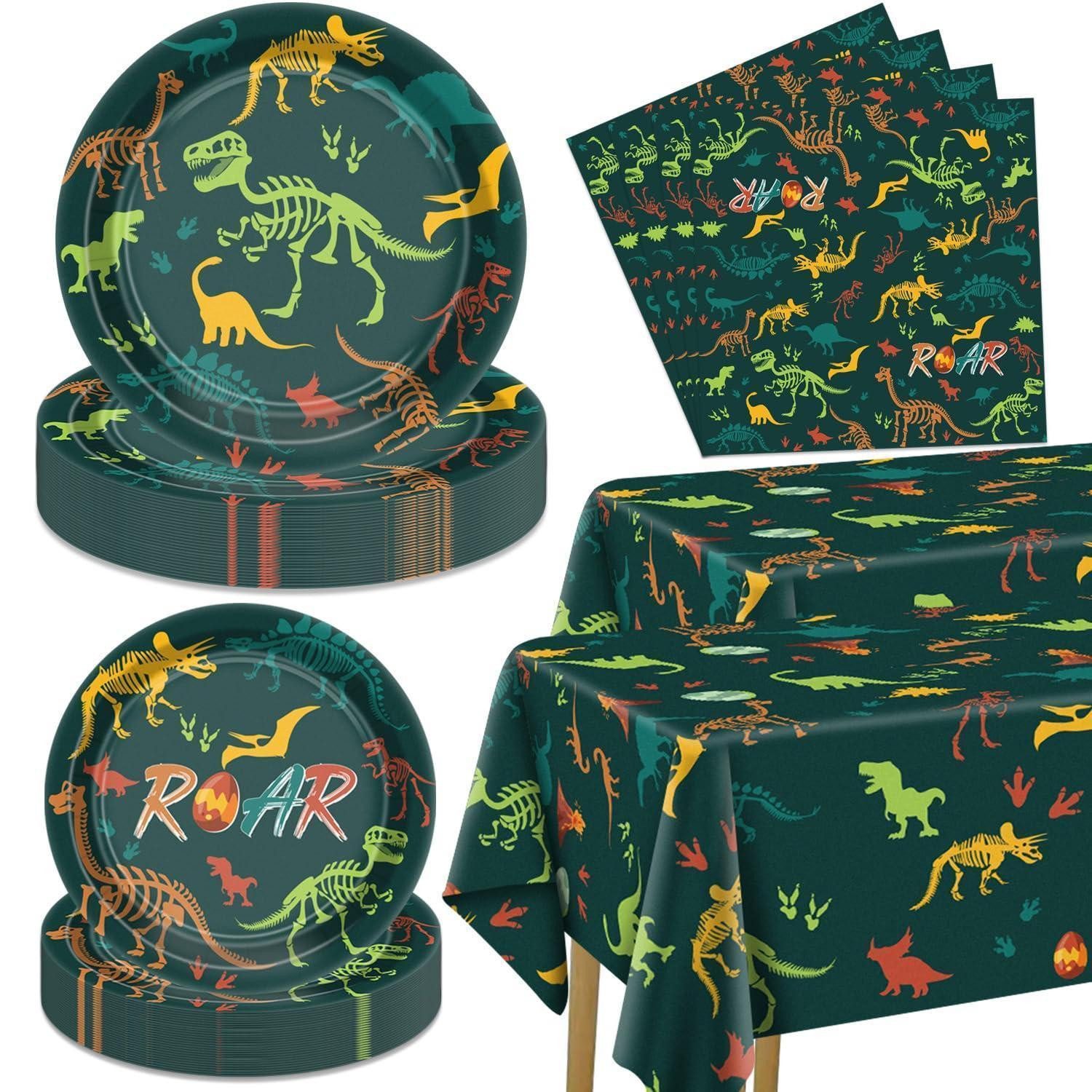 LuxusKollektion Comicfigur Dinosaurier Geburtstagsdeko 122tlg für 40 Pers (122 St)