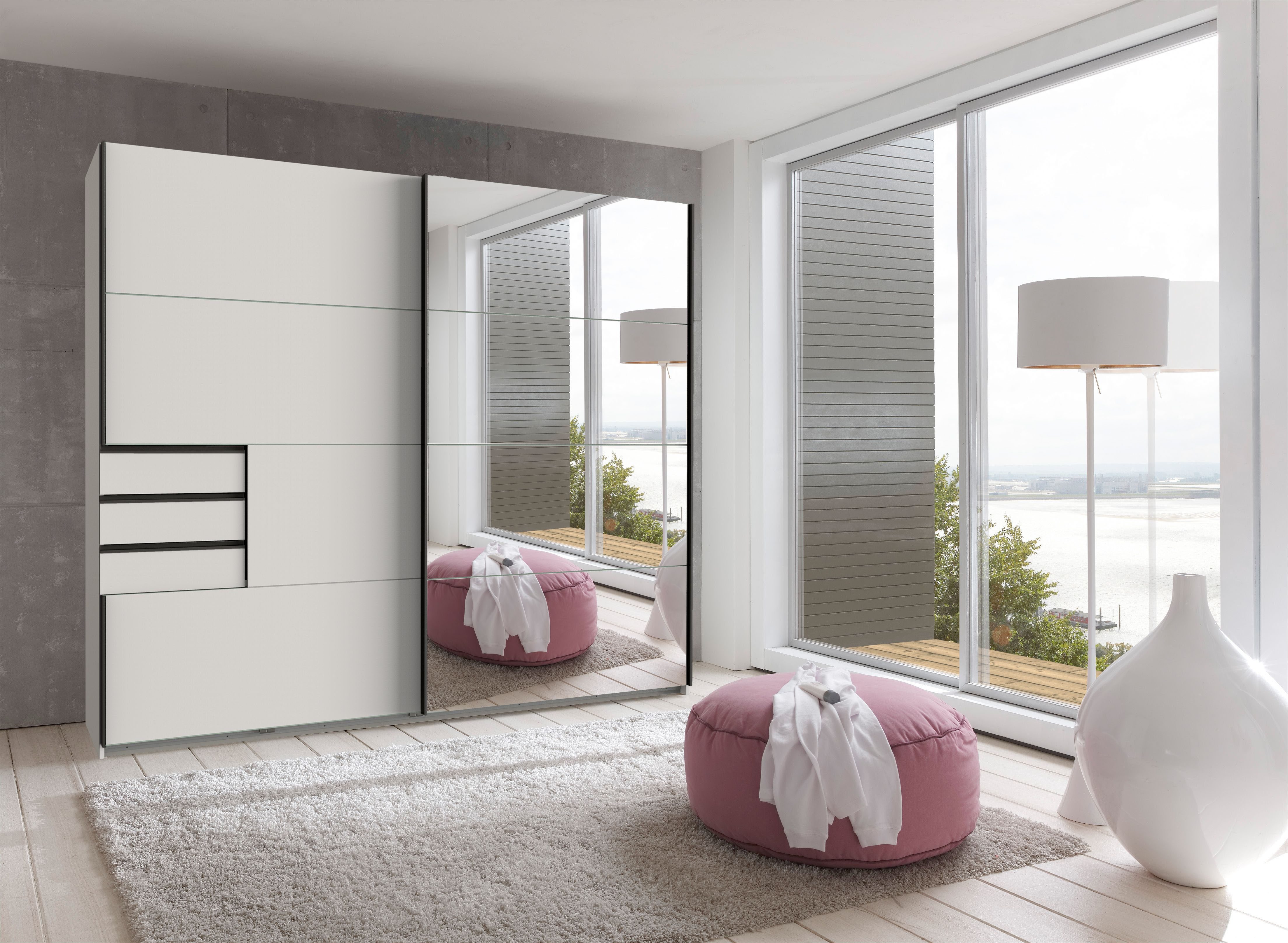 Wimex Schwebetürenschrank Saigon mit Spiegeltür, 2 Türen, 225cm breit