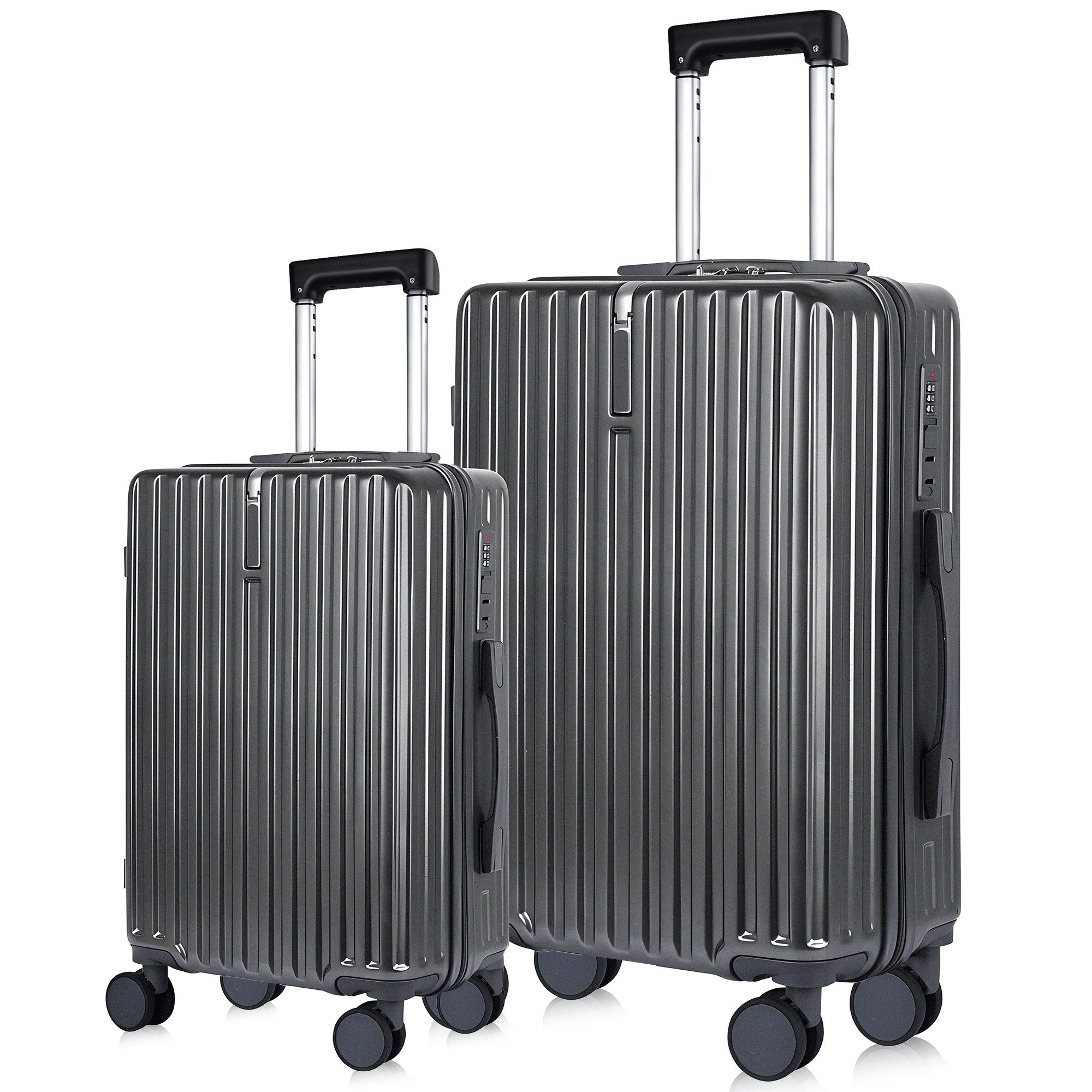 BRAIDOL Trolleyset Hartschalenkofferset,Kofferset 2tlg,Reisekoffer,Handgepäck Koffer, (Hartschalenkoffer Trolley Koffer, Reisekofferset Gepäck Rollkoffer Schloss 4 Rollen 360°, ABS-Hartschale Teleskopgriff)