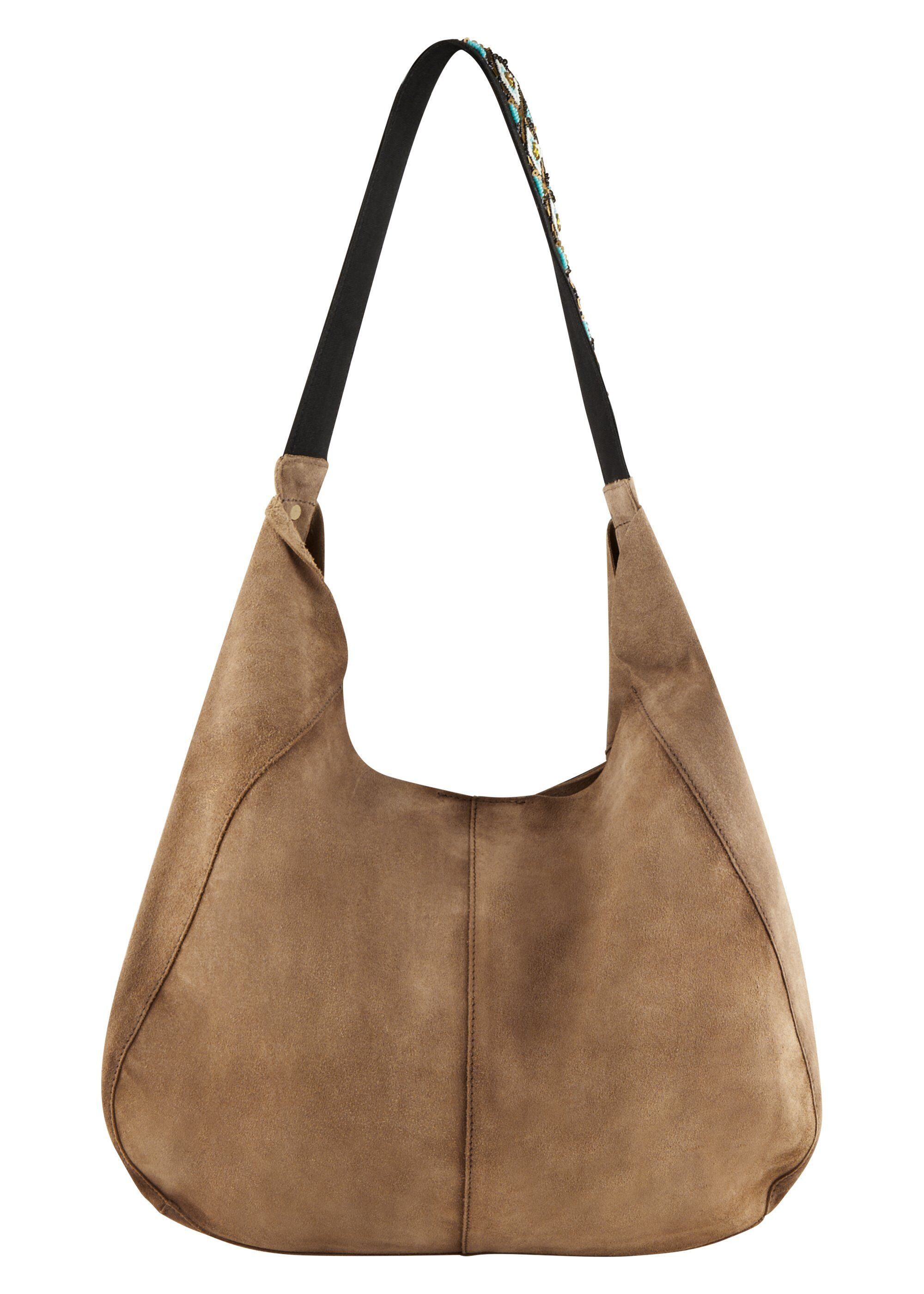 curuba Schultertasche LESLEY, aus weichem Veloursleder