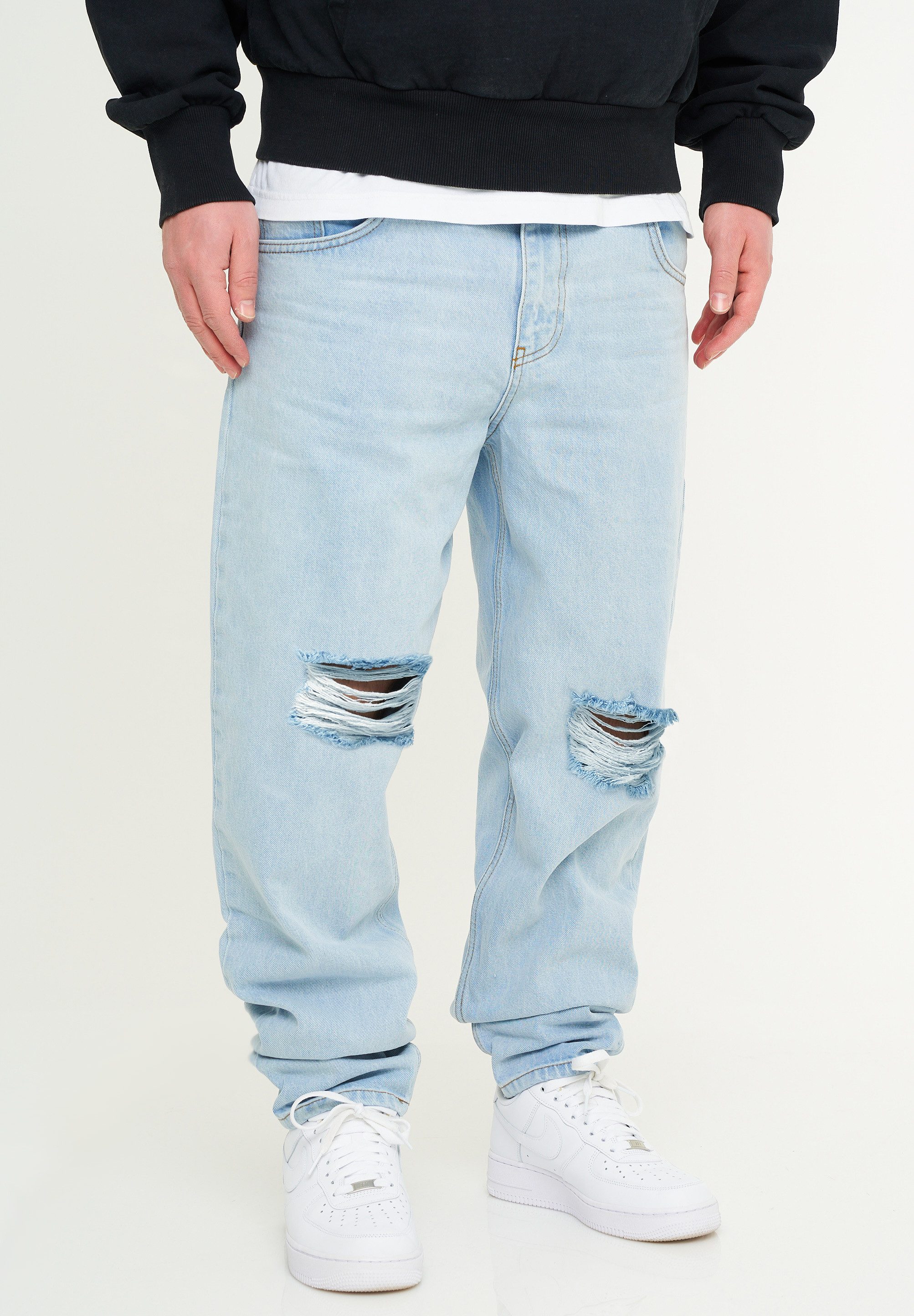 DAILY COTTON Tapered-fit-Jeans DCSAVANETA Herren Lange Hose Jeans Ripped Tapered-Fit