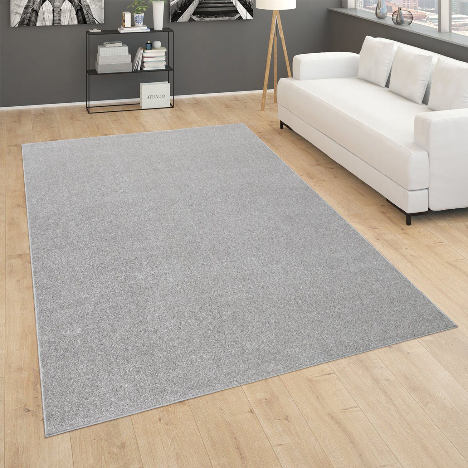 Paco Home Läufer Porto 890, rechteckig, Höhe: 13 mm, Teppich-Läufer, Kurzflor, Uni-Farben, ideal im Flur und Schlafzimmer