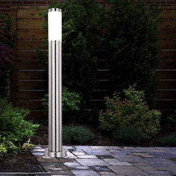 etc-shop LED Wandstrahler, Leuchtmittel inklusive, Smart Außen Stehlampe Edelstahl Standleuchte Garten