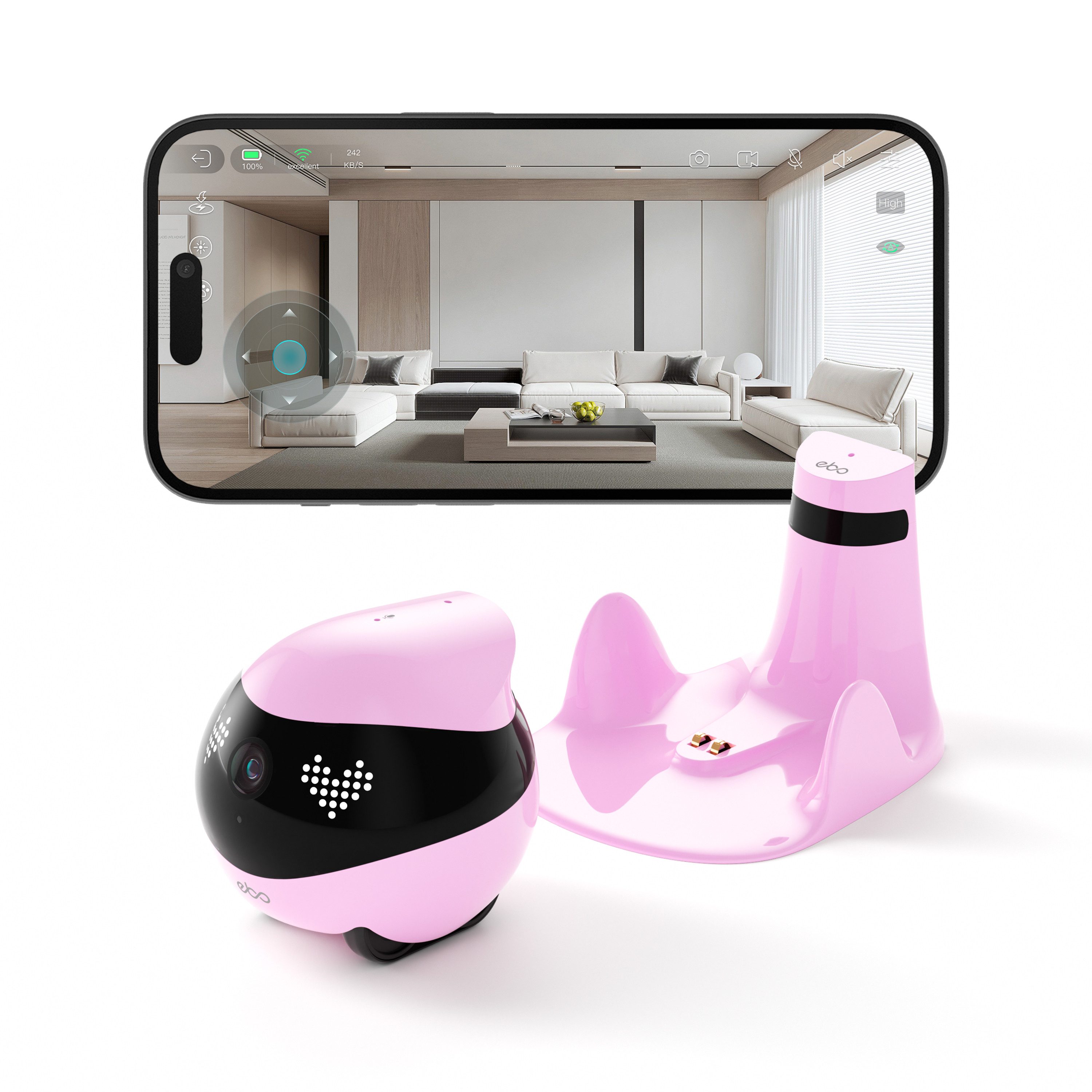 Enabot Smart Home Kamera EBO Air 2: KI‑Begleitroboter mit HD‑Video, Interaktion & Auto‑Tracking (Innenraum)