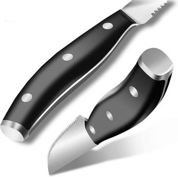 KEENZO Steakmesser 6-teilig Steak Messer mit Wellenschliff Edelstahl Tafelmesser (6 Stück)