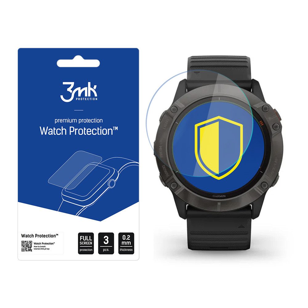 3MK Displayschutzfolie Panzerglasfolie Uhrenschutz Watch Spar-Set, 3-tlg., 0, 2 mm dünn flexibel, 250 % stärkeres Display, 0,2 mm dünn