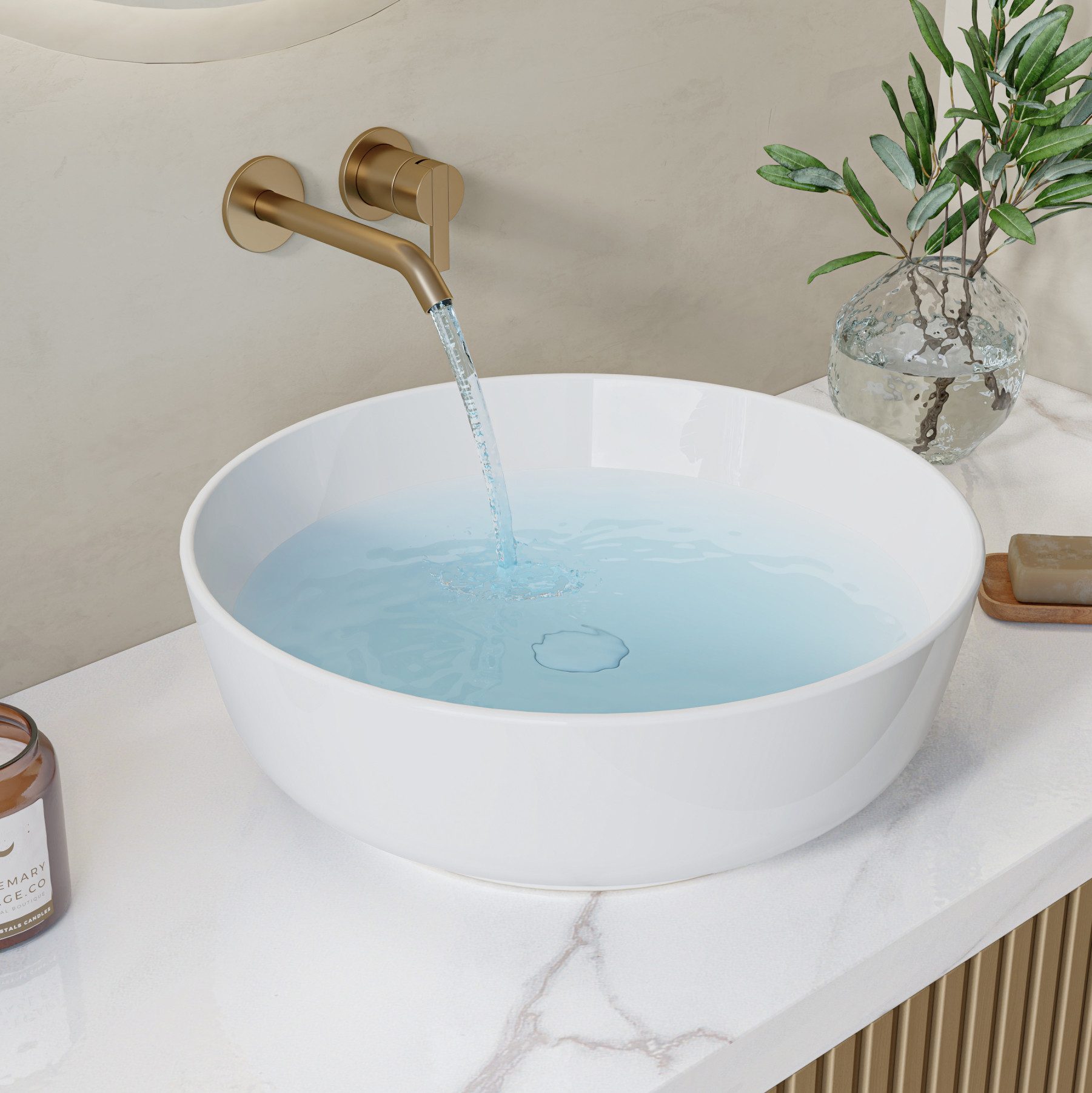 HOROW Waschbecken Aufsatzwaschbecken Oval Rund Waschbecken günstig online kaufen