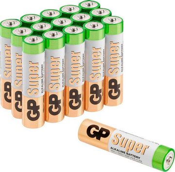 GP Batteries 16 Stück (8+8) AAA Micro Super Alkaline, 1,5V Batterie, (1,5 V, 16 St)