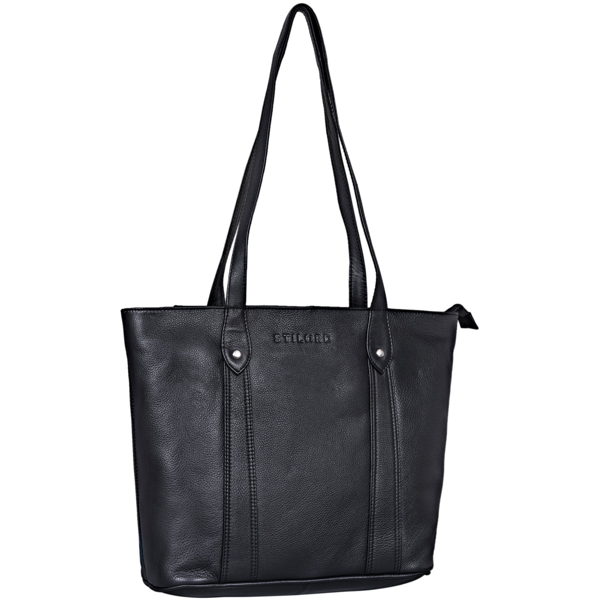 STILORD Handtasche "Svea" Elegante Handtasche Damen Mittelgroß Leder schwarz