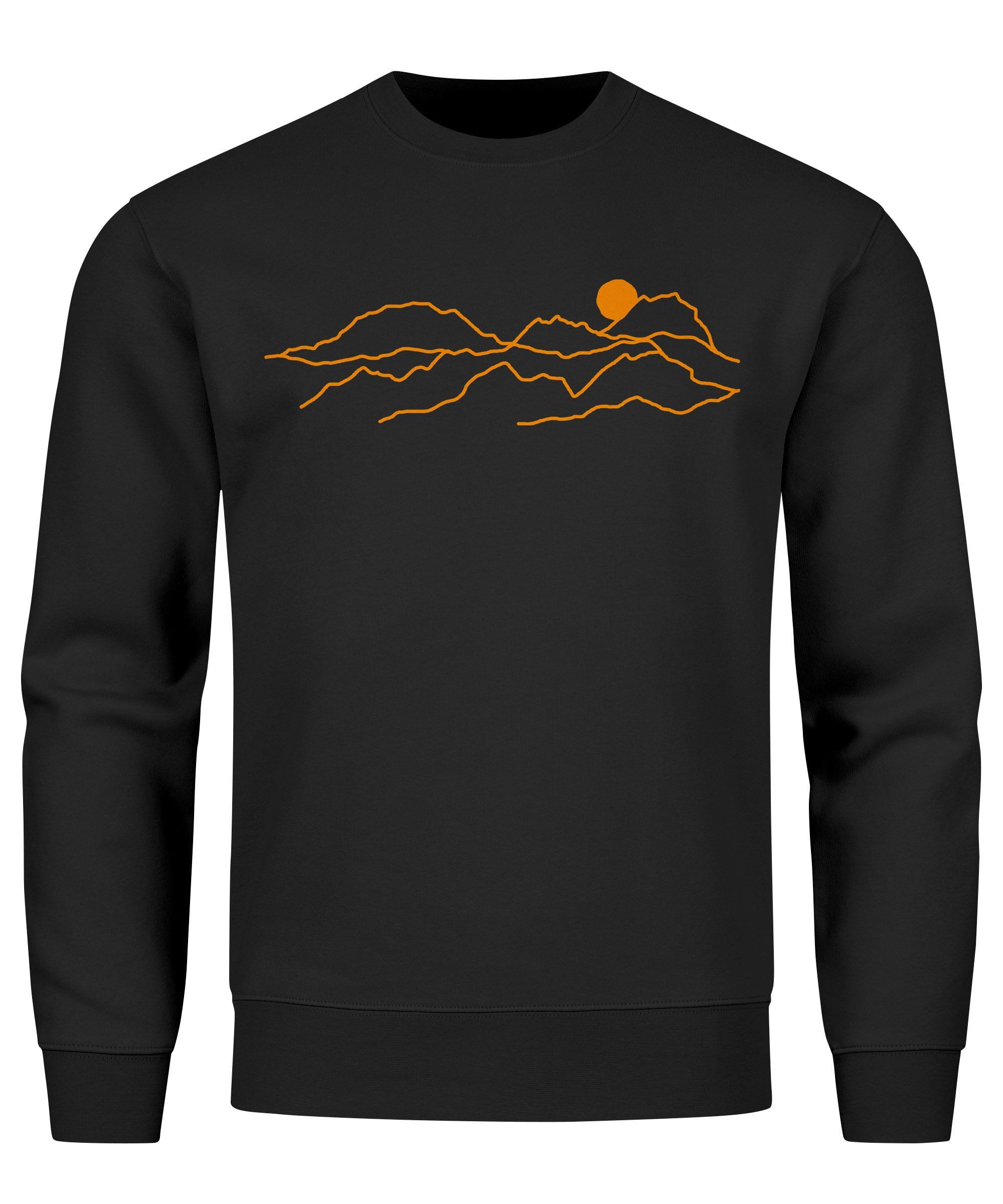 Sweatshirt Sweatshirt Herren Grafik-Design Outdoor Motiv Line Art Wandern