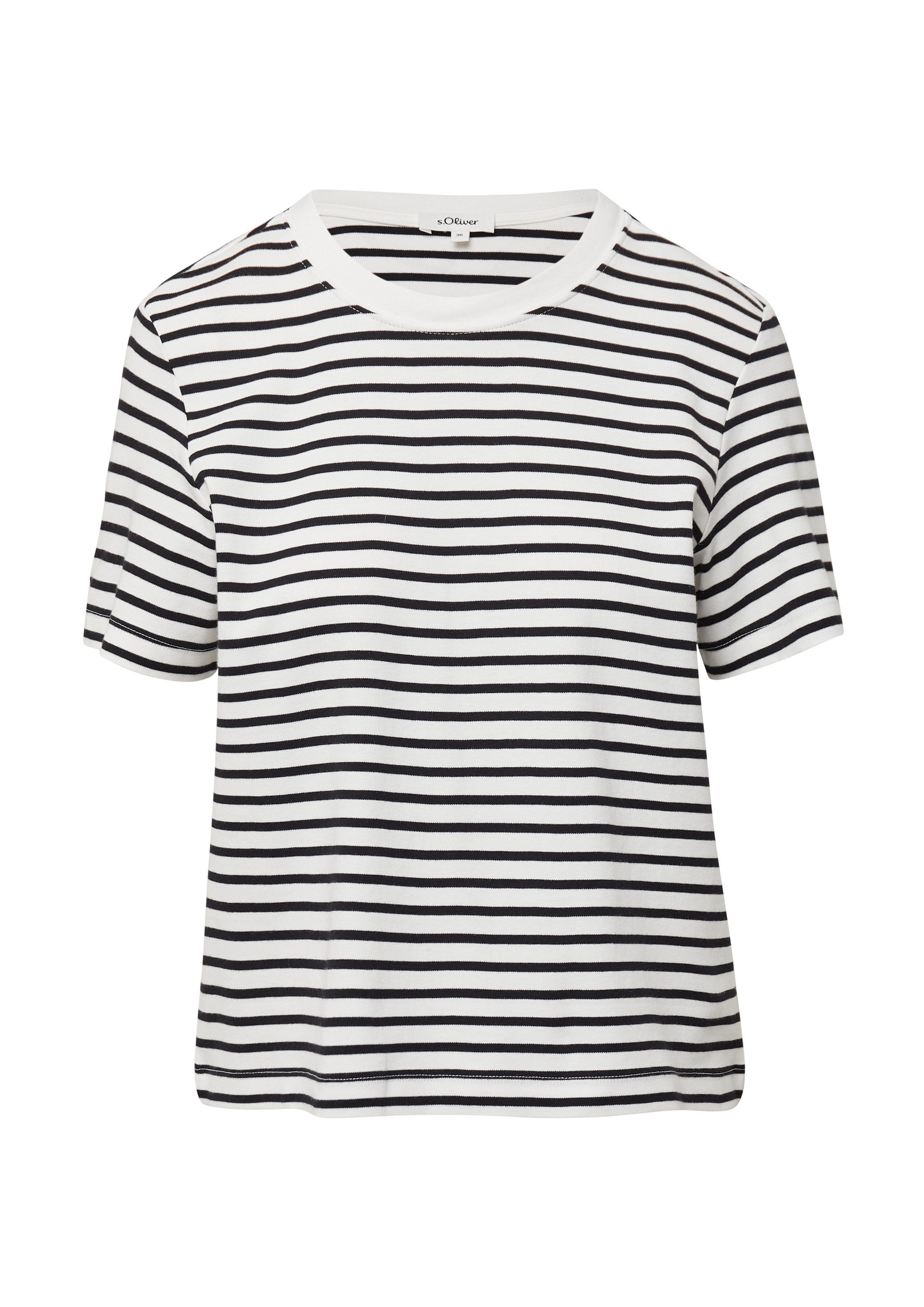 s.Oliver Kurzarmshirt T-Shirt Verkürztes T-Shirt aus Interlockjersey günstig online kaufen