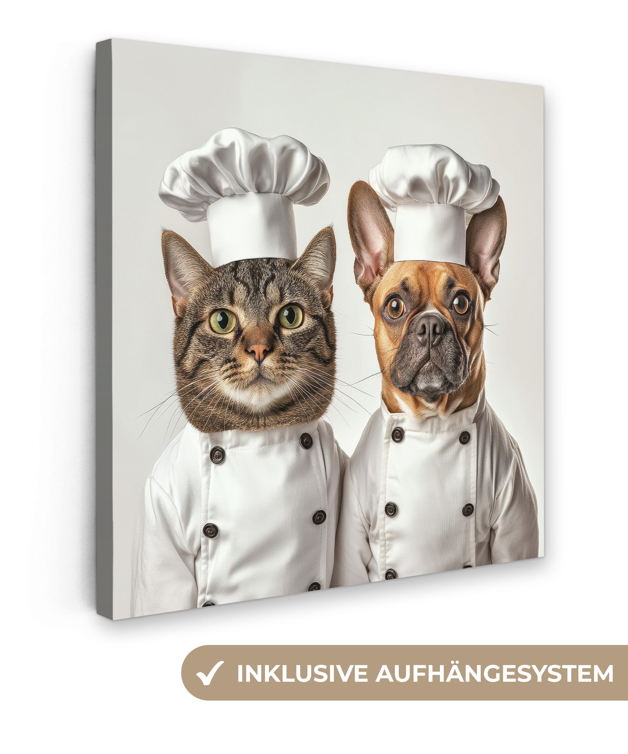 OneMillionCanvasses® Leinwandbild Katze - Hund - günstig online kaufen