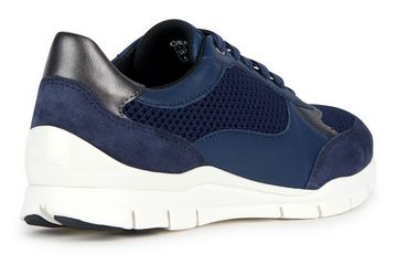 Geox D SUKIE Sneaker mit knitwear Einsatz, Freizeitschuh, Halbschuh, Schnürschuh