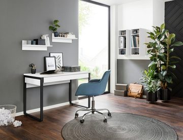 Places of Style Schreibtisch Moid, Computertisch im modernen Design, Breite 120 cm, mit Metallbeinen & Schublade