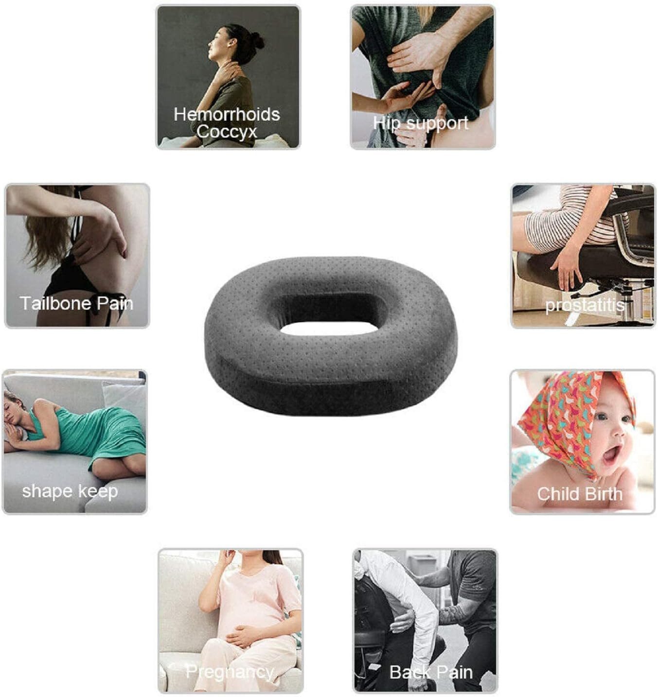Youyijia Sitzkissen Sitzring Steißbein Entlastung Orthopädisches Sitzkissen Memory Foam