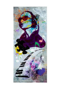 GILDE Dekoobjekt Bild Gemälde Street Art "Music" 2tlg 40cm x 90cm bunt glänzend, auf Le