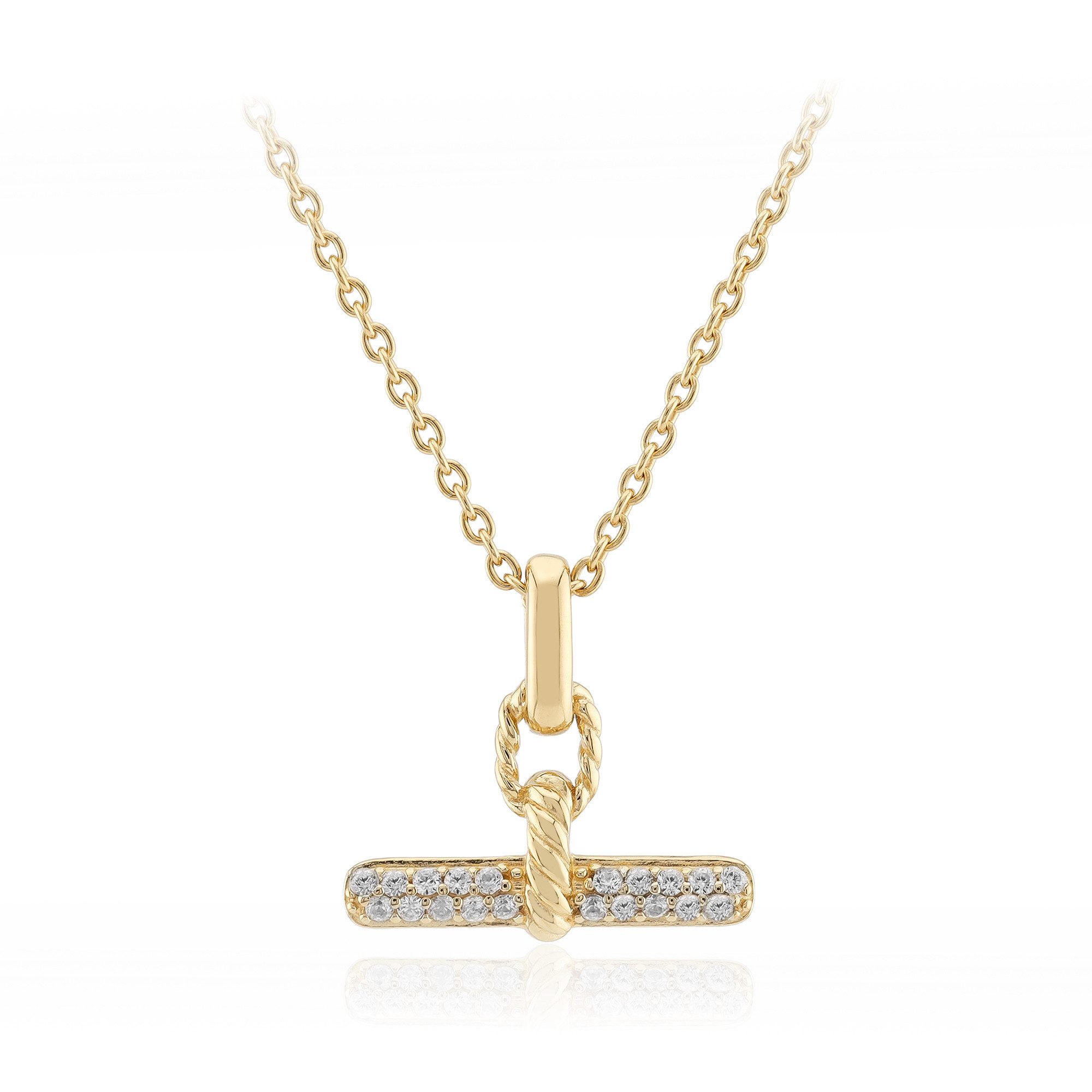 Cavill Silberkette Vergoldete Silberkette mit Zirkon aus Tansania (1-tlg)