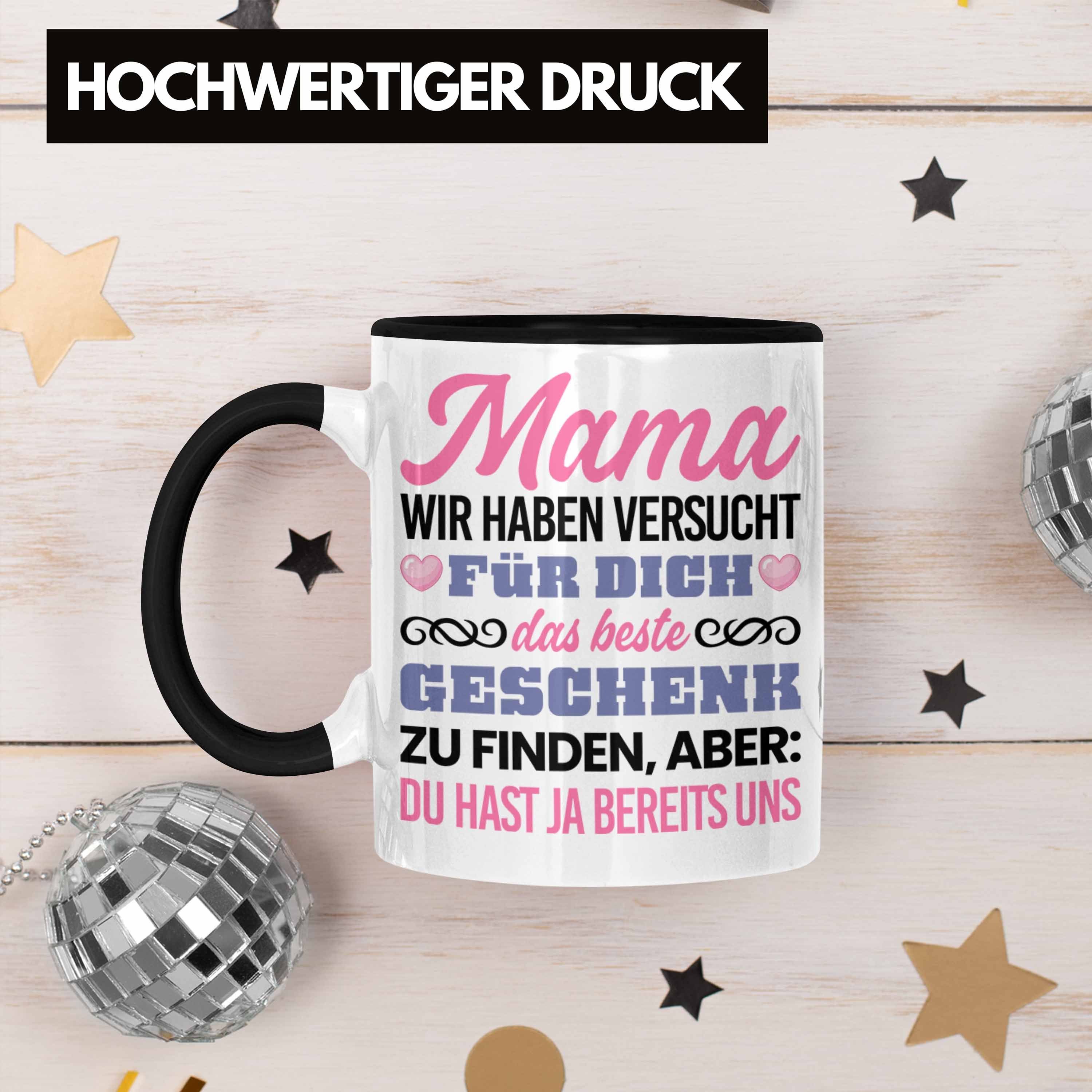 Trendation Tasse Mama Tasse Geschenk Geburtstag Schwarz zum Weihnachten Geschenkidee Muttertag