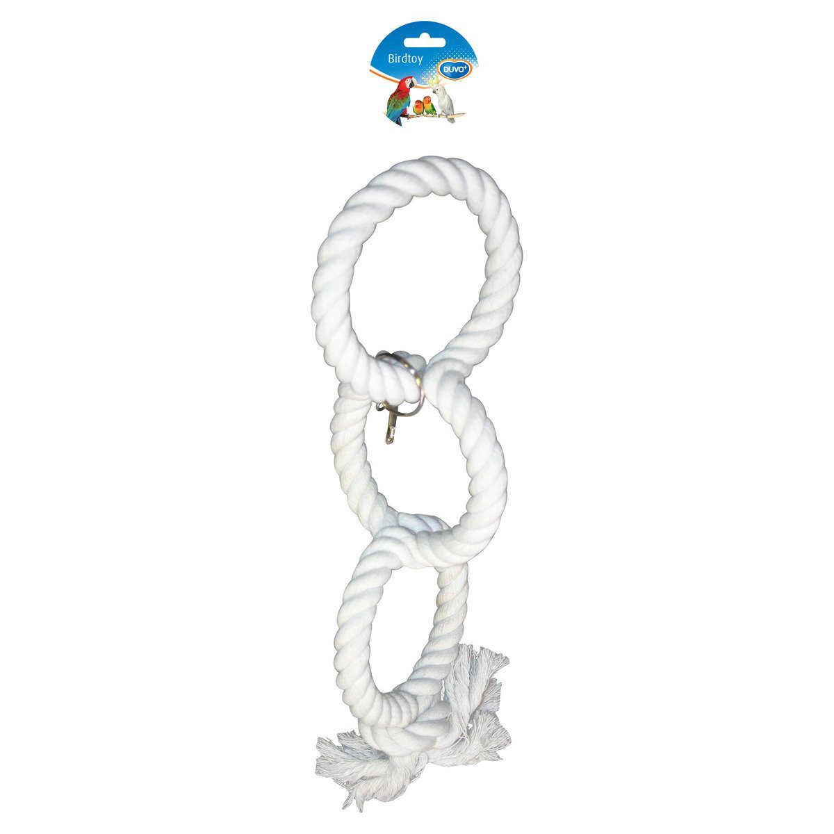 DUVO+ Vogelspielplatz Papagei Spielzeug + 3 Ringe weiß