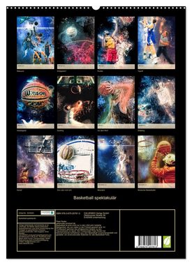 CALVENDO Wandkalender Basketball spektakulär (Premium, hochwertiger DIN A2 Wandkalender 2023, Kunstdruck in Hochglanz)