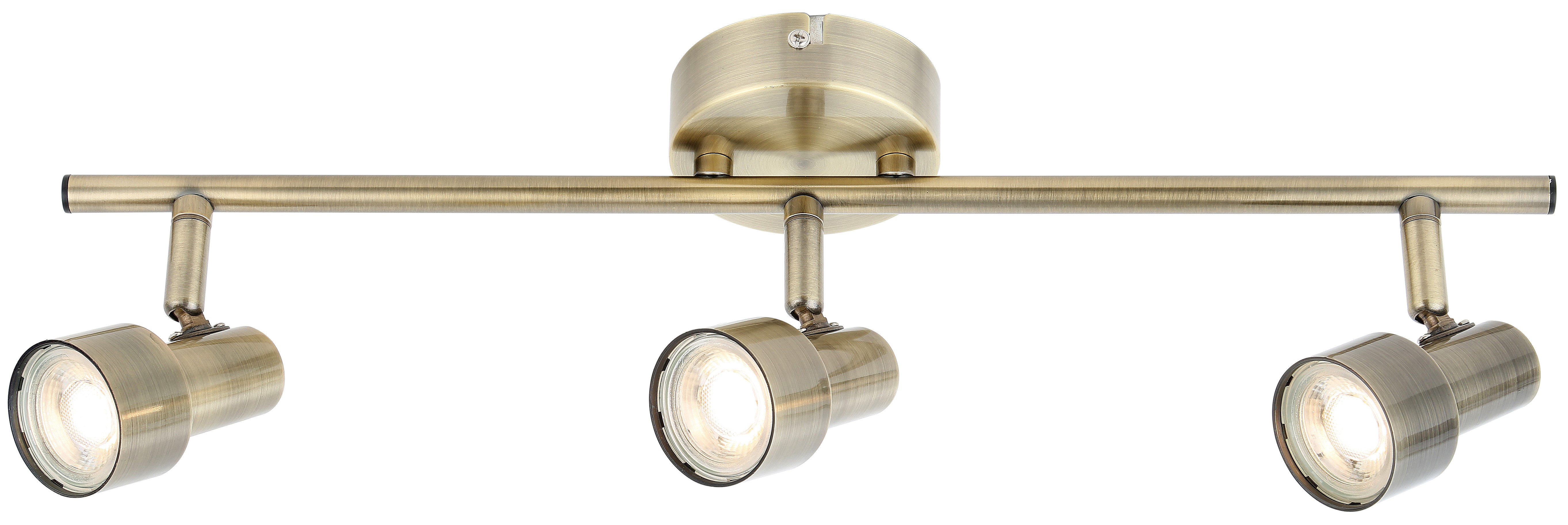 GLOBO LIGHTING Deckenstrahler STRAHLER METALL BRONZEFARBEN, 3XLED, LED fest integriert, Warmweiß, Spot Deckenspot Flur Schlafzimmer Wohnzimmer